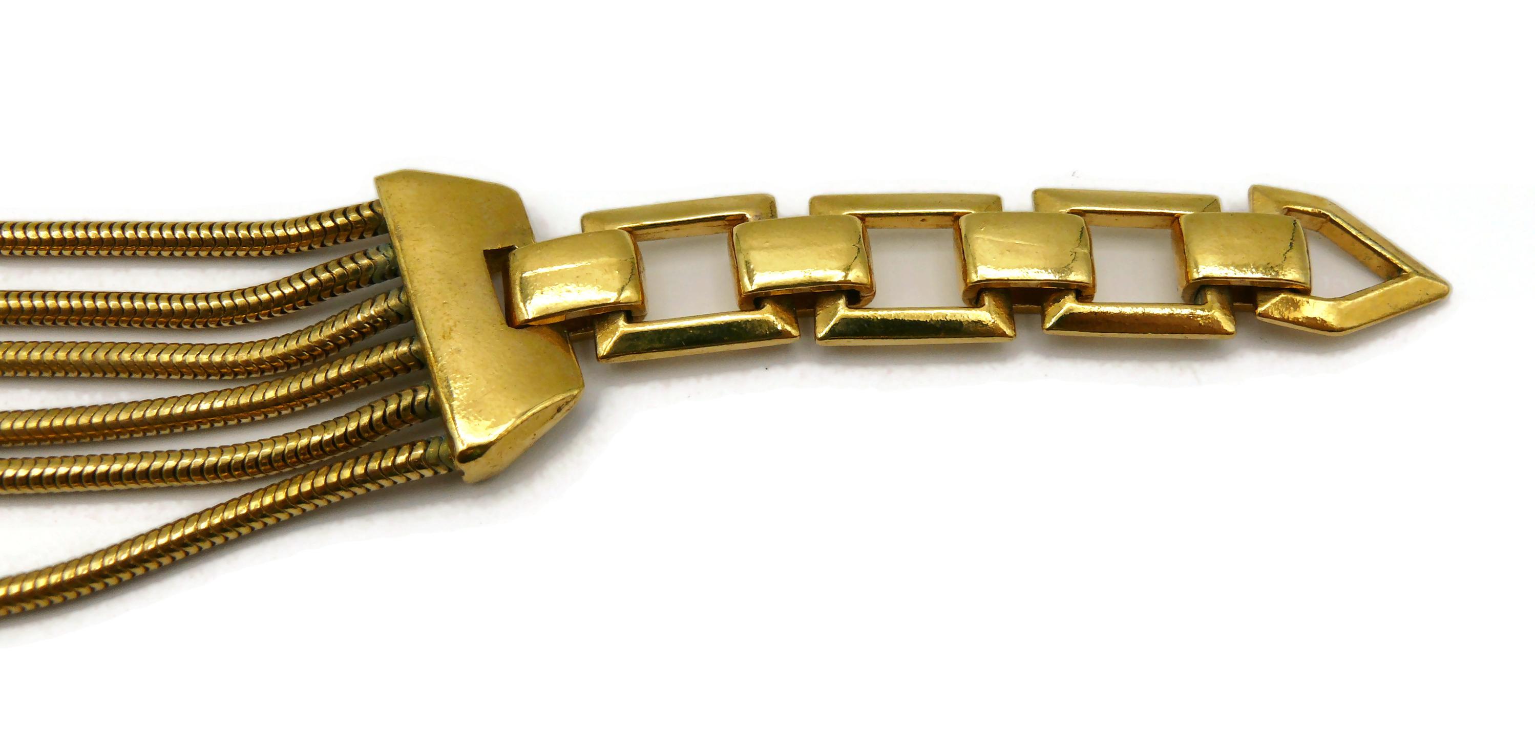 THIERRY MUGLER Vintage Jewelled Claw Centrepiece Collar Necklace For Sale 5