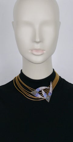 THIERRY MUGLER Vintage Jewelled Claw Centrepiece Collar Necklace