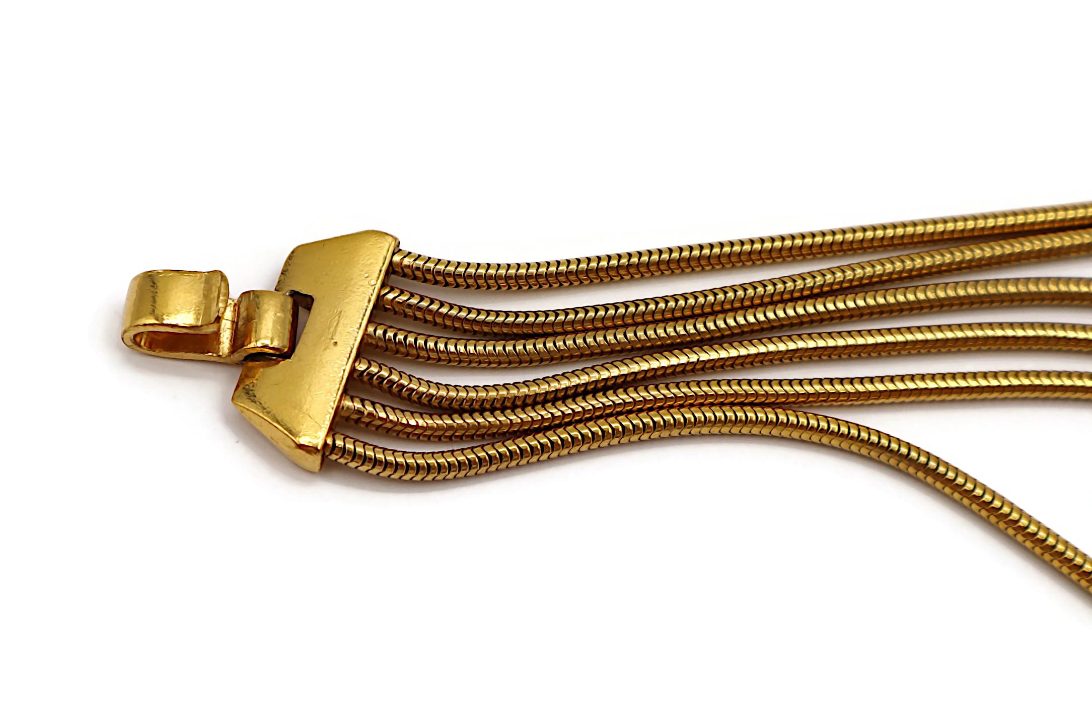 THIERRY MUGLER Vintage Jewelled Claw Centrepiece Collar Necklace In Good Condition For Sale In Nice, FR