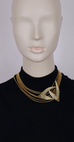 THIERRY MUGLER Vintage Jewelled Claw Centrepiece Collar Necklace