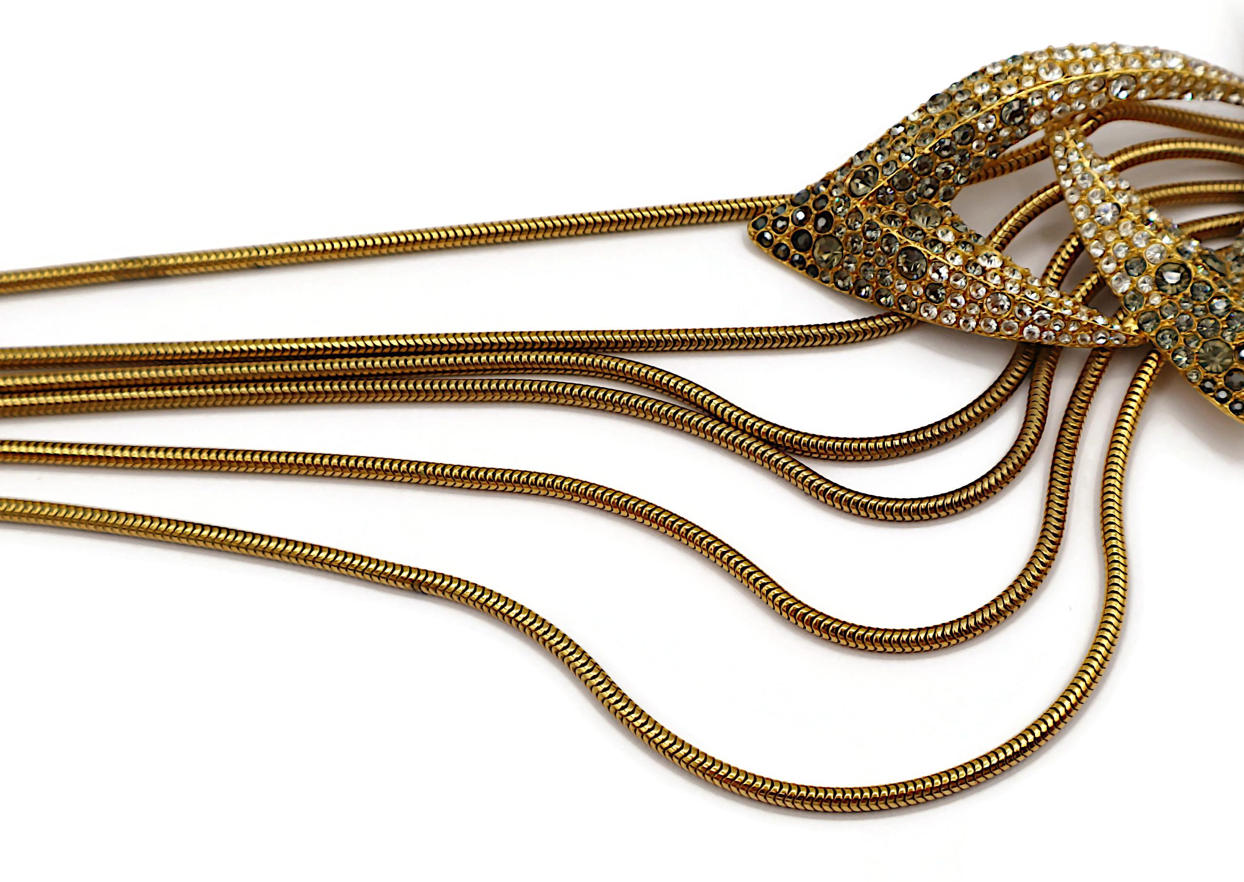 THIERRY MUGLER Vintage Jewelled Claw Centrepiece Collar Necklace For Sale 1