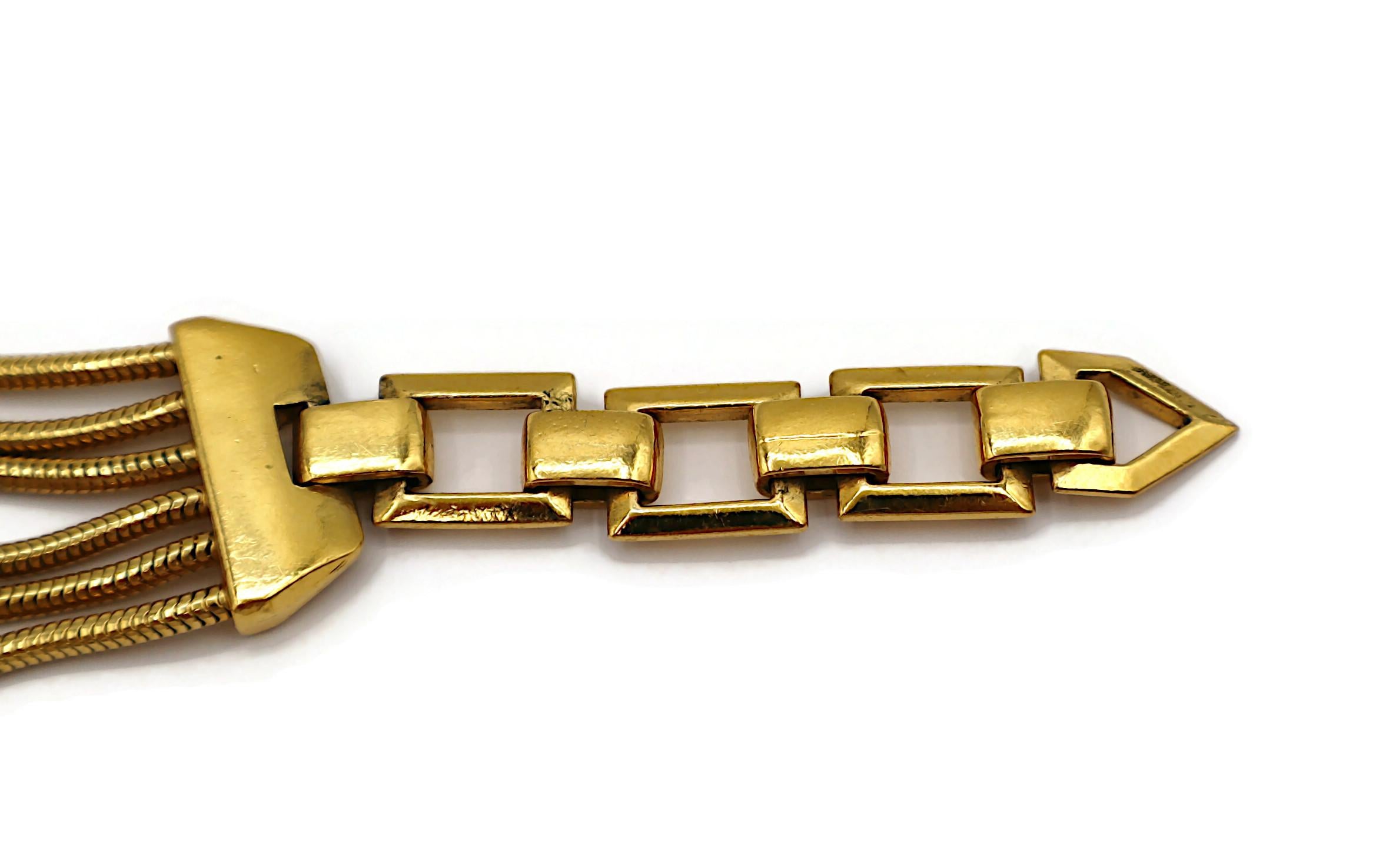 THIERRY MUGLER Vintage Jewelled Claw Centrepiece Collar Necklace For Sale 5