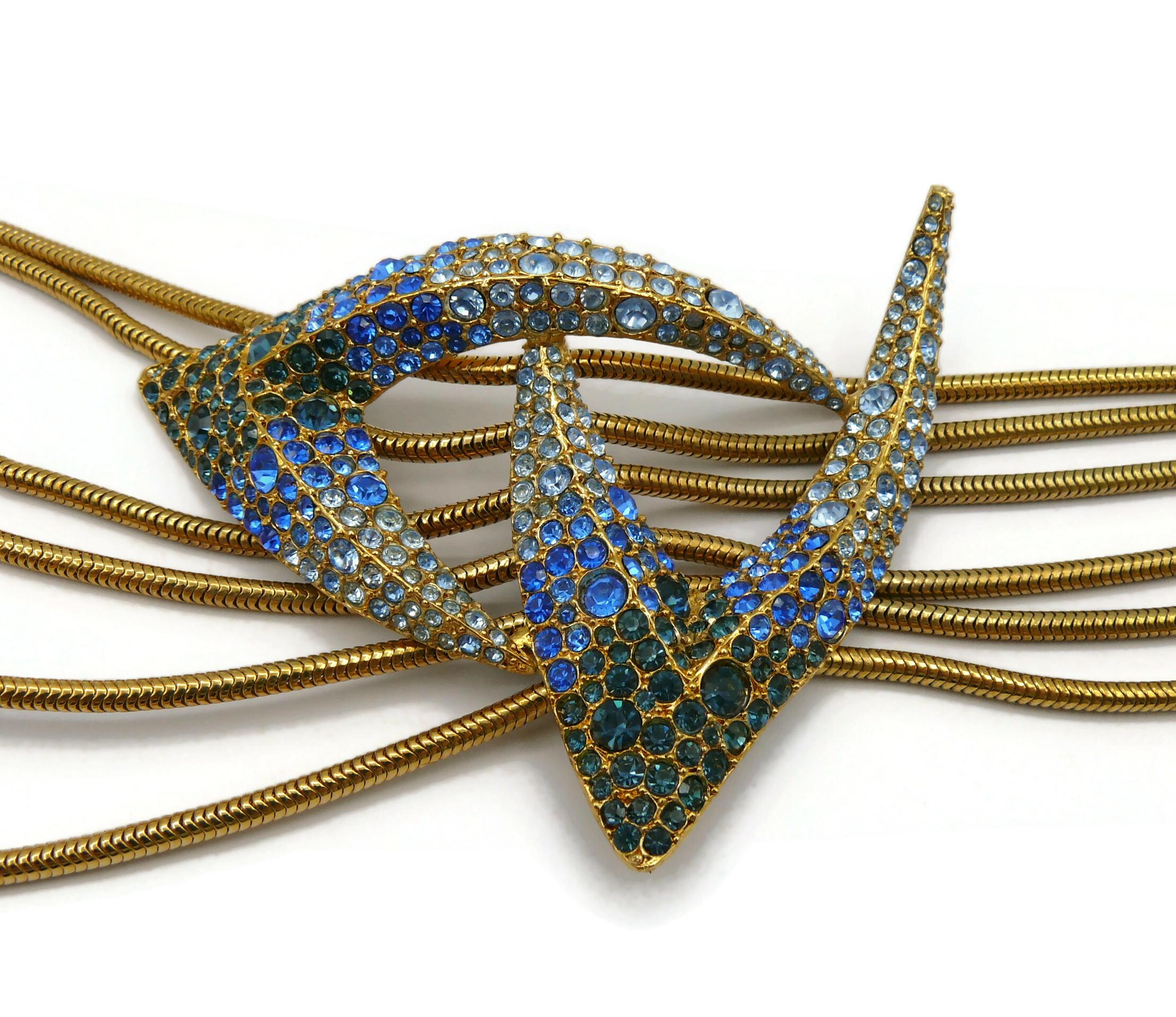 THIERRY MUGLER Vintage Jewelled Claw Centrepiece Collar Necklace 2