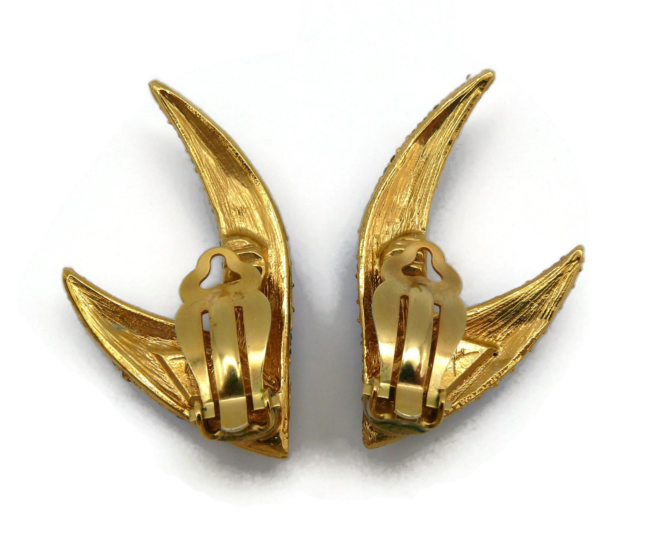 THIERRY MUGLER Vintage Jewelled Clip-On Earrings 2