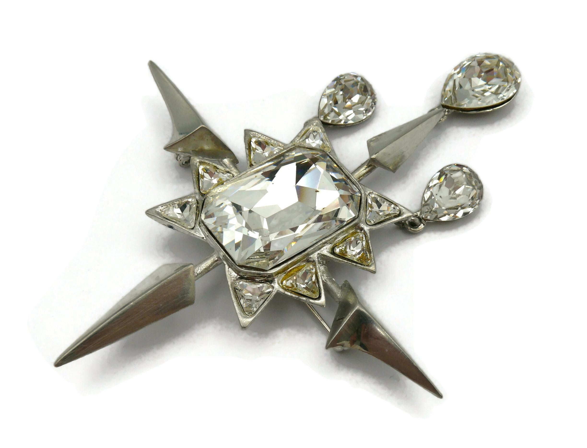 THIERRY MUGLER Vintage Jewelled Star Brooch 1