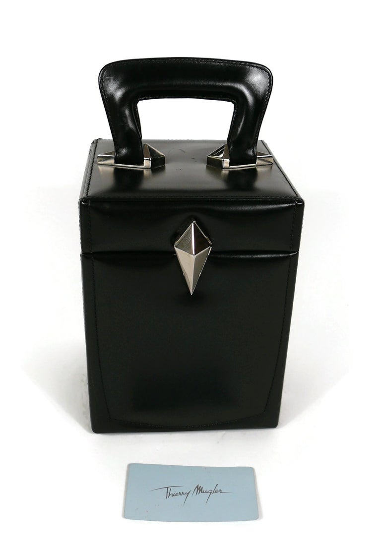 Thierry Mugler Vintage Malette Black Top Handle Bag at 1stDibs