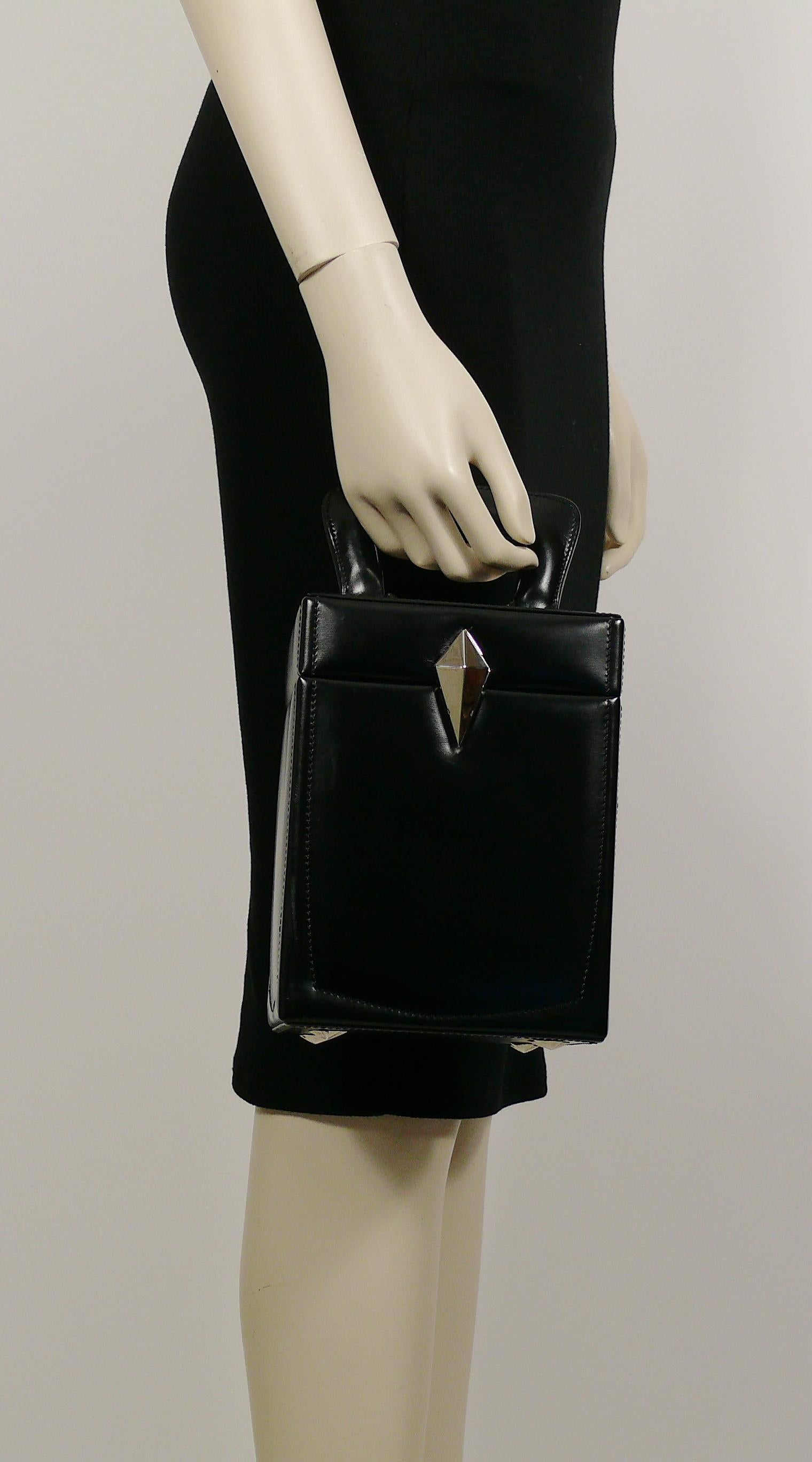 Thierry Mugler Vintage Malette Black Top Handle Bag In Good Condition In Nice, FR
