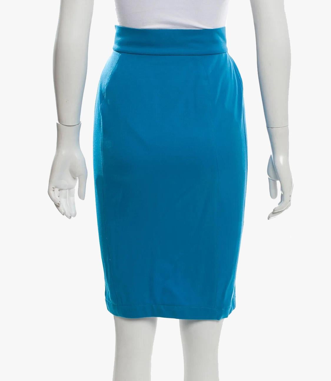 Blue Thierry Mugler vintage pencil skirt For Sale