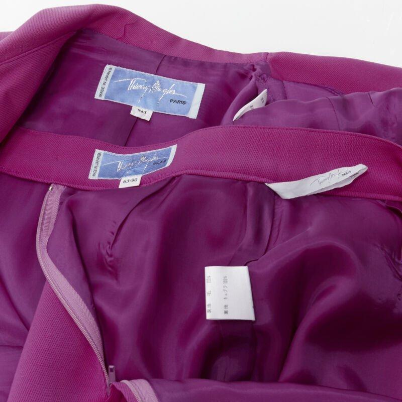 THIERRY MUGLER Vintage pink space age curved lapel metal buckle blazer IT9AT S For Sale 7