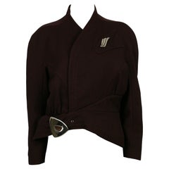 Thierry Mugler Retro Plum Asymmetrical Iconic Supple Jacket