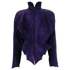 Thierry Mugler Vintage Purple Suede Creature Jacket