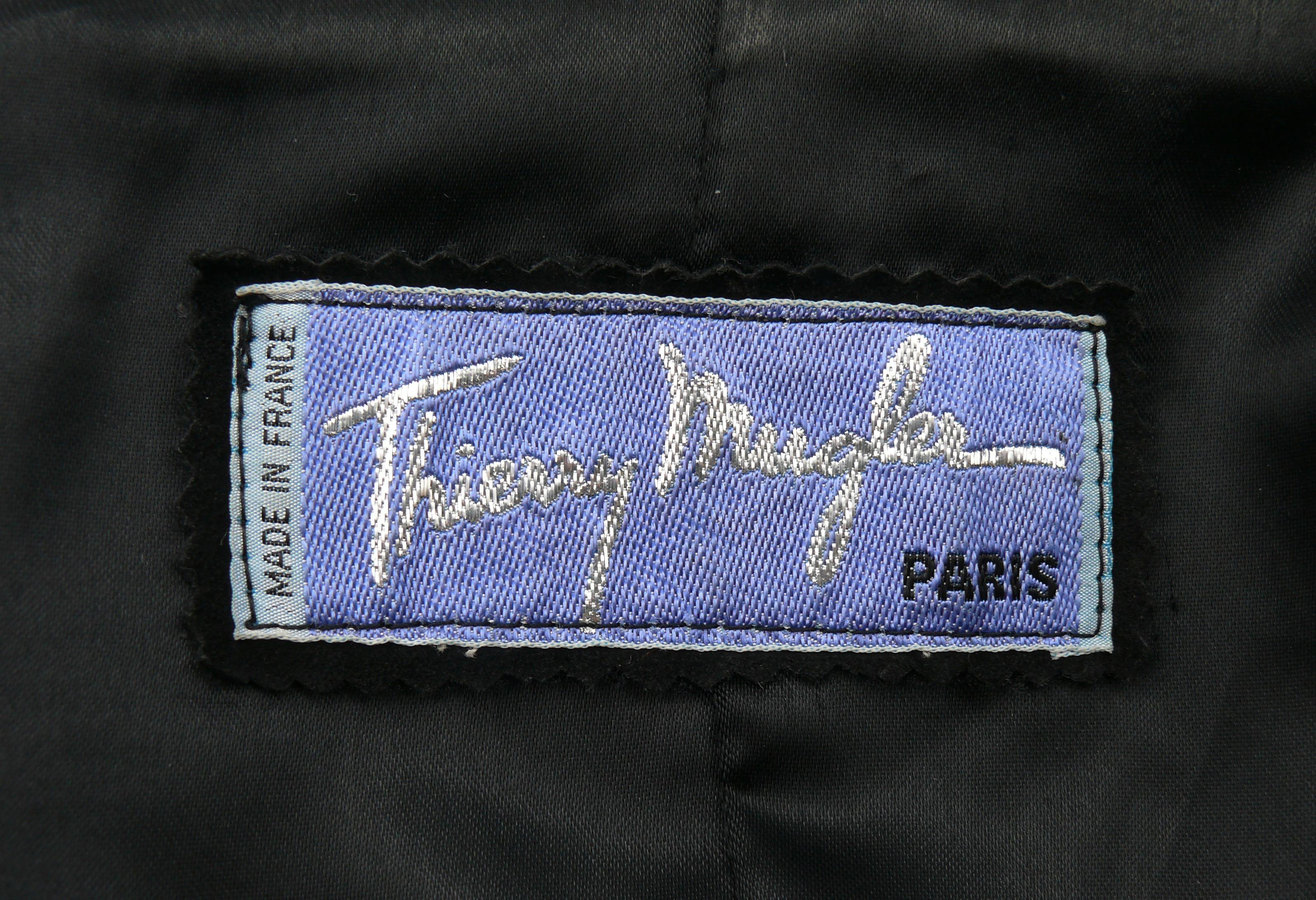 THIERRY MUGLER Vintage Rare Black Suede Creature Jacket For Sale 6