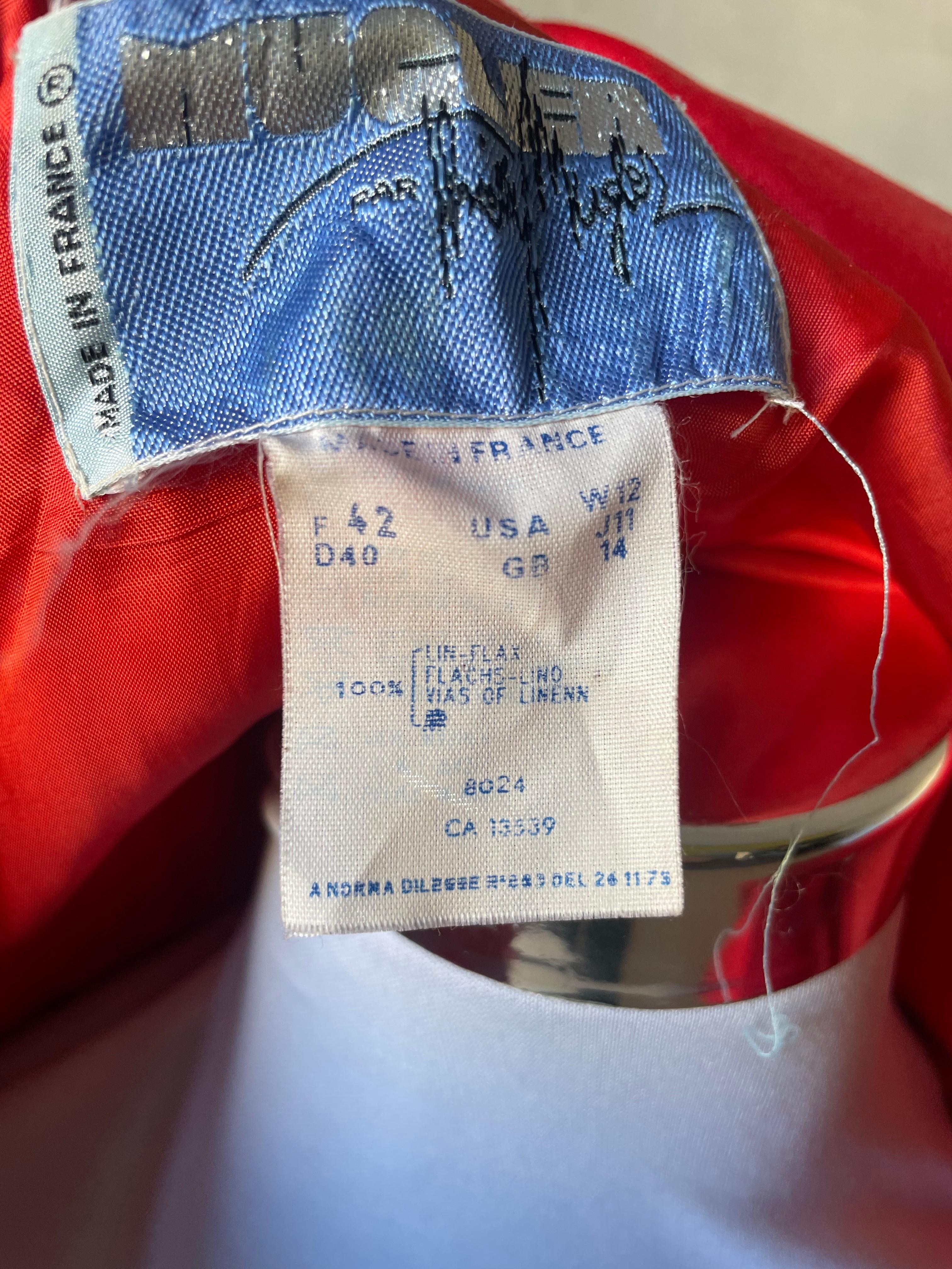 De las mujeres THIERRY MUGLER Chaqueta roja vintage en venta