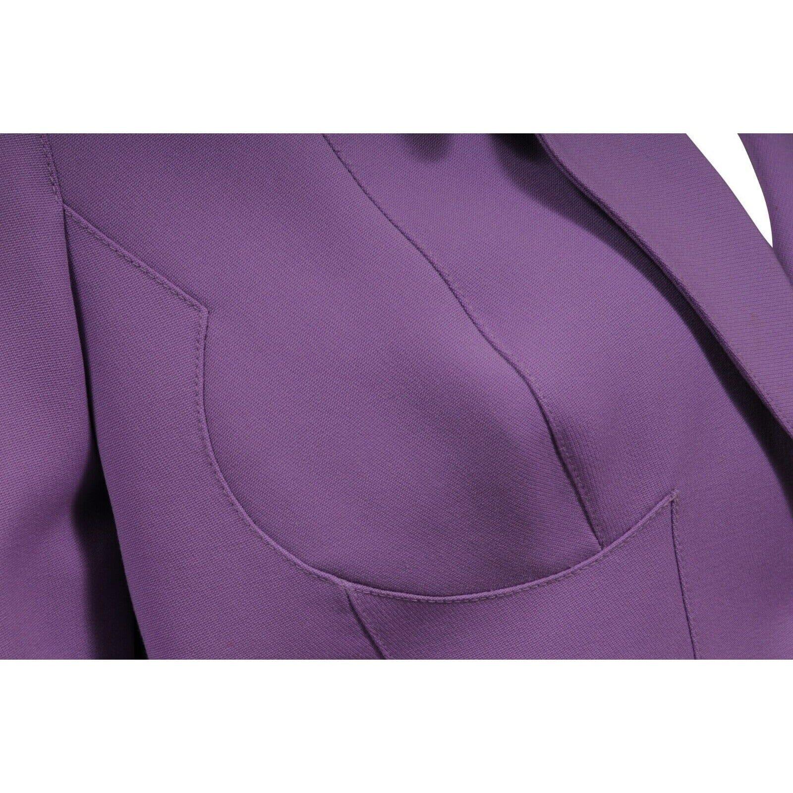 Thierry Mugler Vintage Runway Korsett Blazer Jacke 36 Lila Lavendel Wolle Mantel im Angebot 2