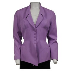 Thierry Mugler Vintage Runway Corset Blazer Jacket 36 Purple Lavender Wool Coat