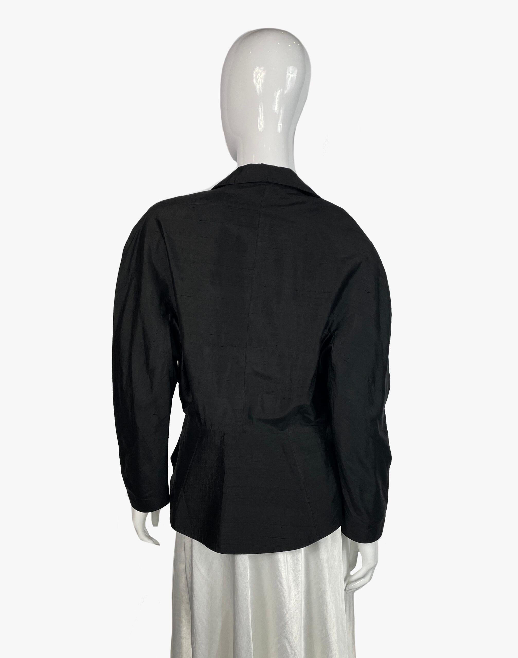 Thierry Mugler Vintage Silk Blazer with Architectural Cut, 1990s In Good Condition In New York, NY