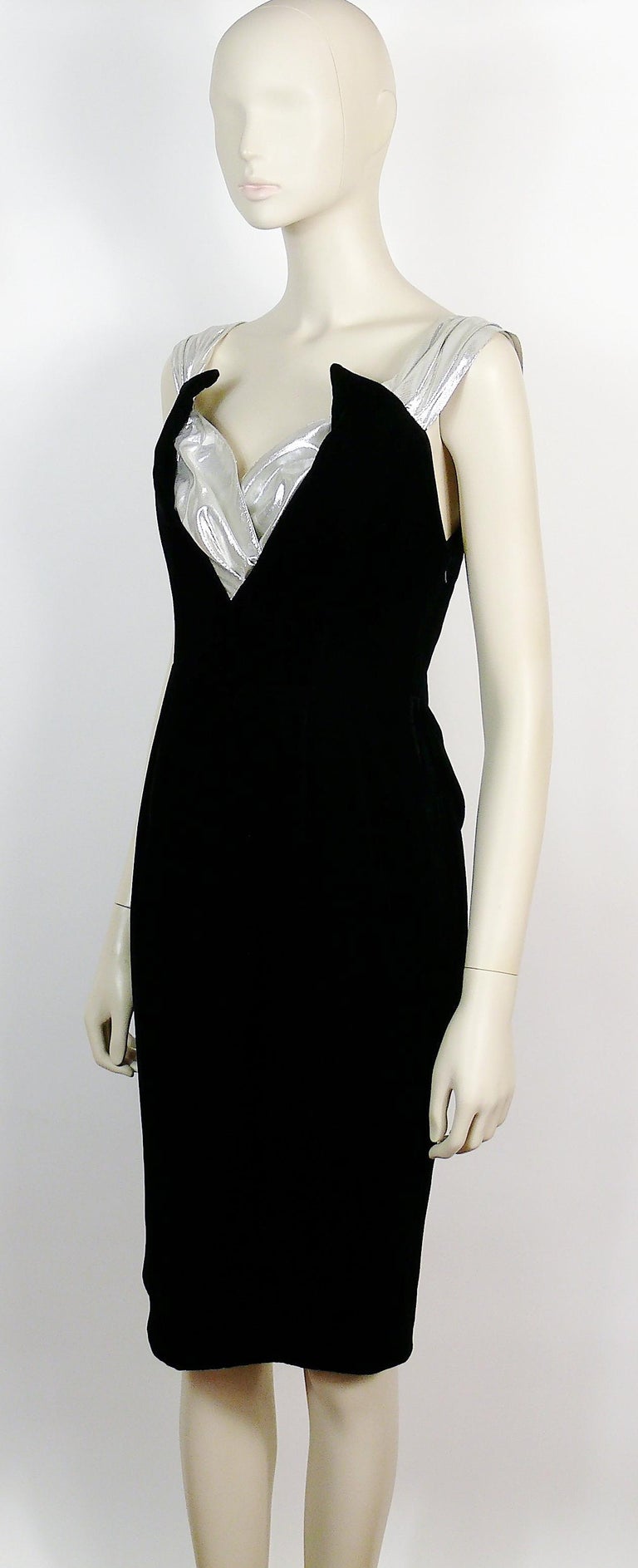 Bustier Corset Vintage Thierry Mugler Années 80/90 - Soie Lamé Argenté - Taille S - Très Bon état