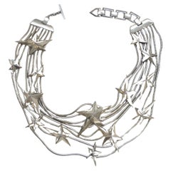 THIERRY MUGLER Collier ras du cou étoile vintage en argent