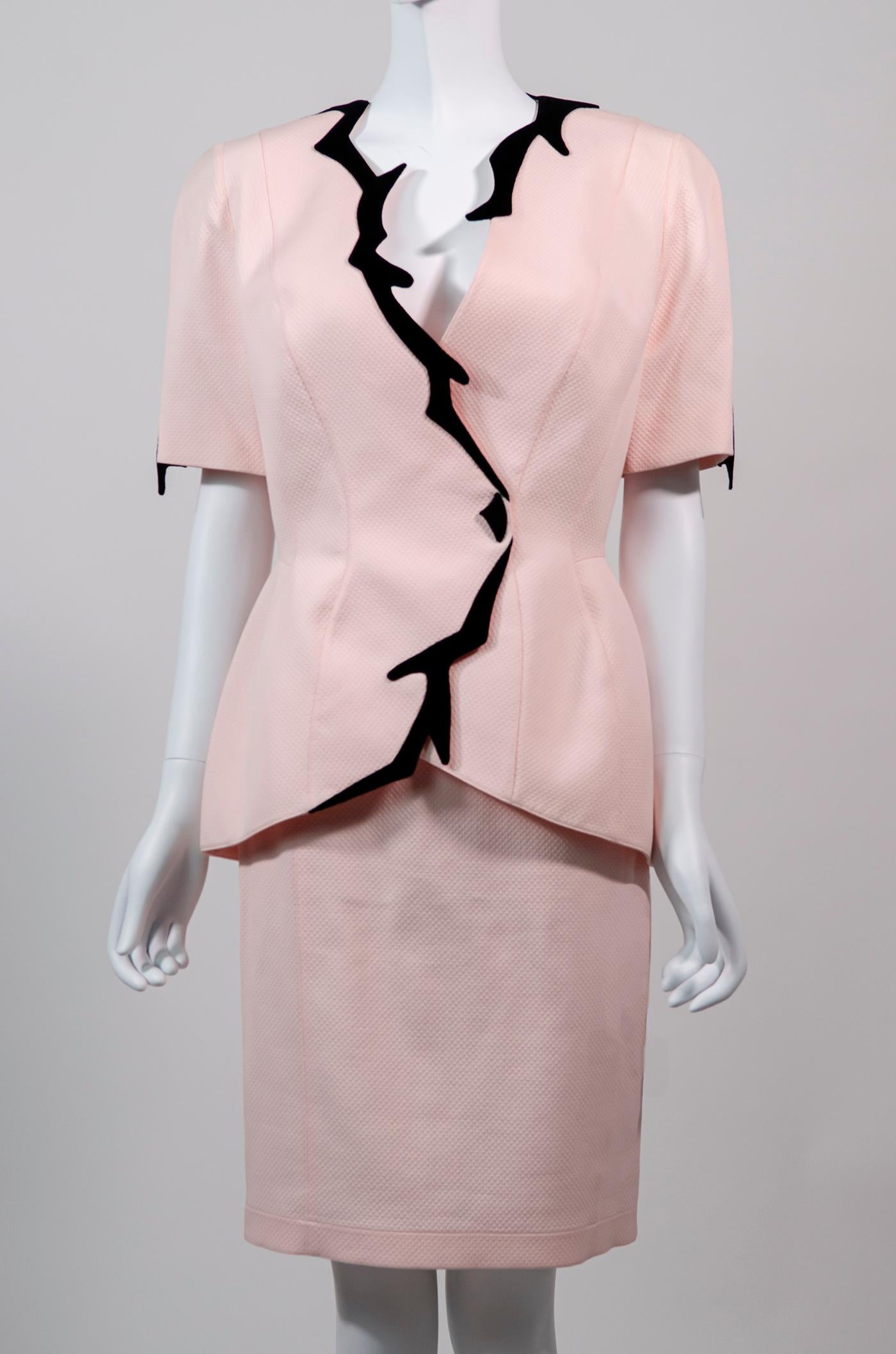 THIERRY MUGLER vintage S/S 1998 Iconic pink cotton suit / Helmut Newton / New!  In New Condition In Berlin, BE