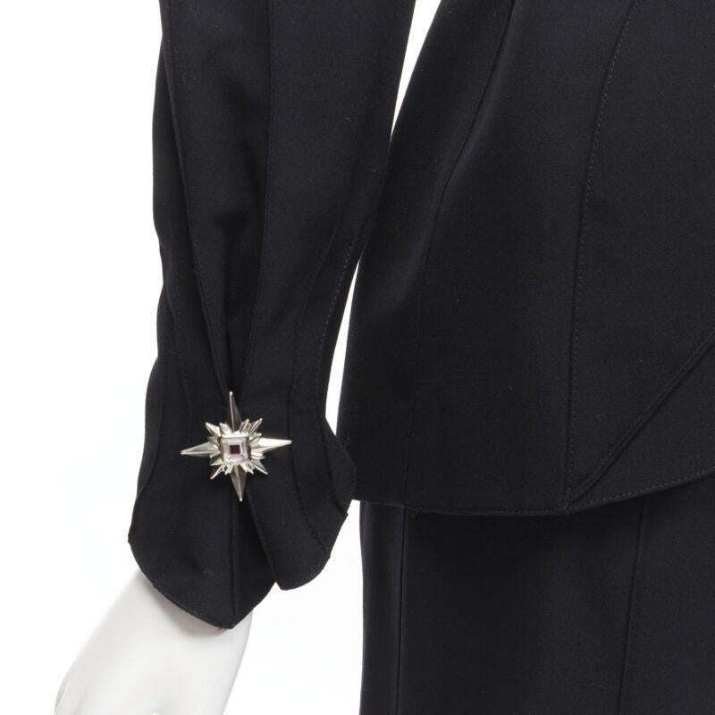 THIERRY MUGLER Vintage Star button space age curved collar power blazer IT9AT S en vente 4
