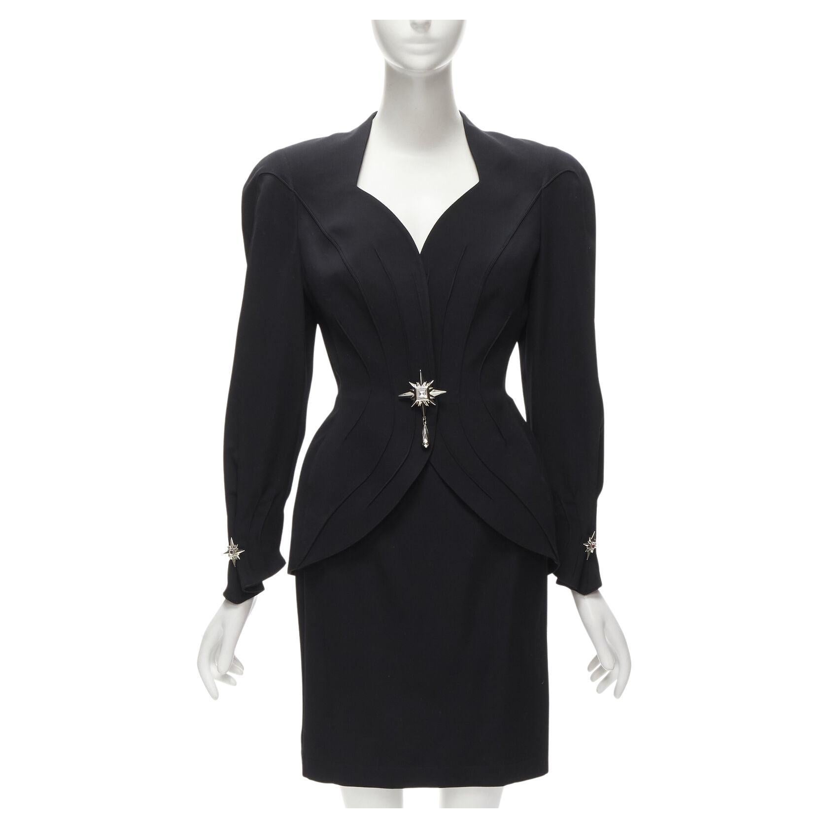 THIERRY MUGLER Vintage Star button space age curved collar power blazer IT9AT S For Sale