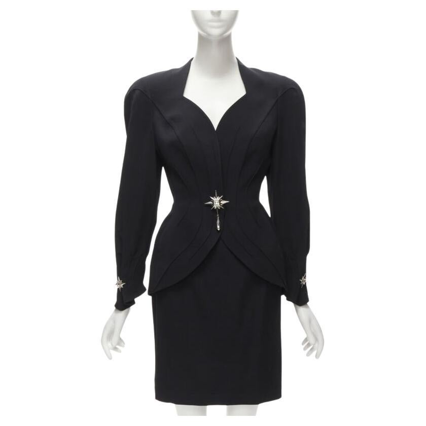 THIERRY MUGLER Vintage Star button space age curved collar power blazer IT9AT S For Sale