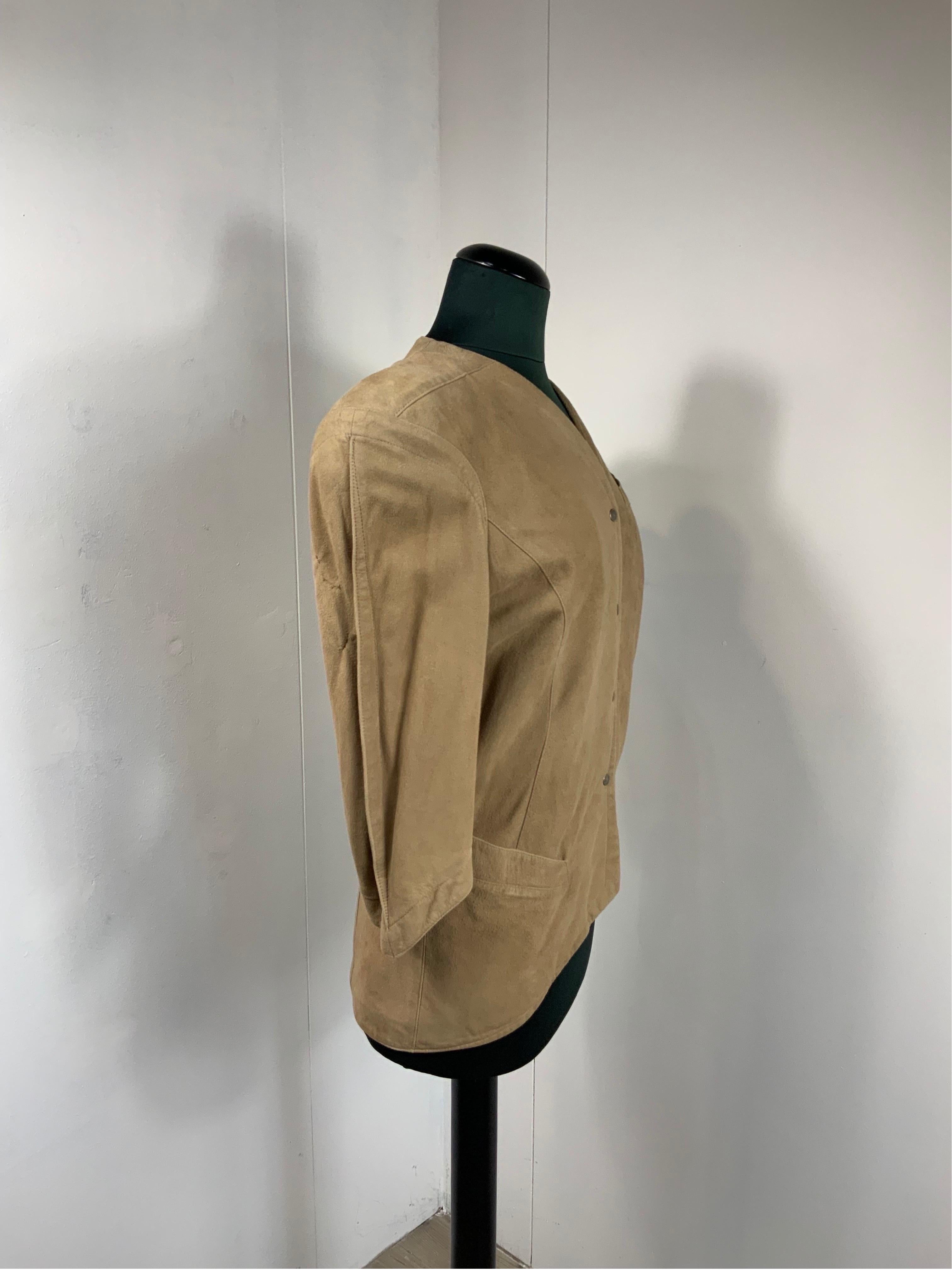 Thierry Mugler vintage suede jacket In Good Condition For Sale In Carnate, IT