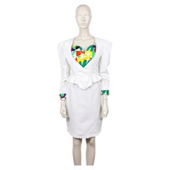 THIERRY MUGLER Vintage Three-Piece White Cotton Skirt Suit with Corset