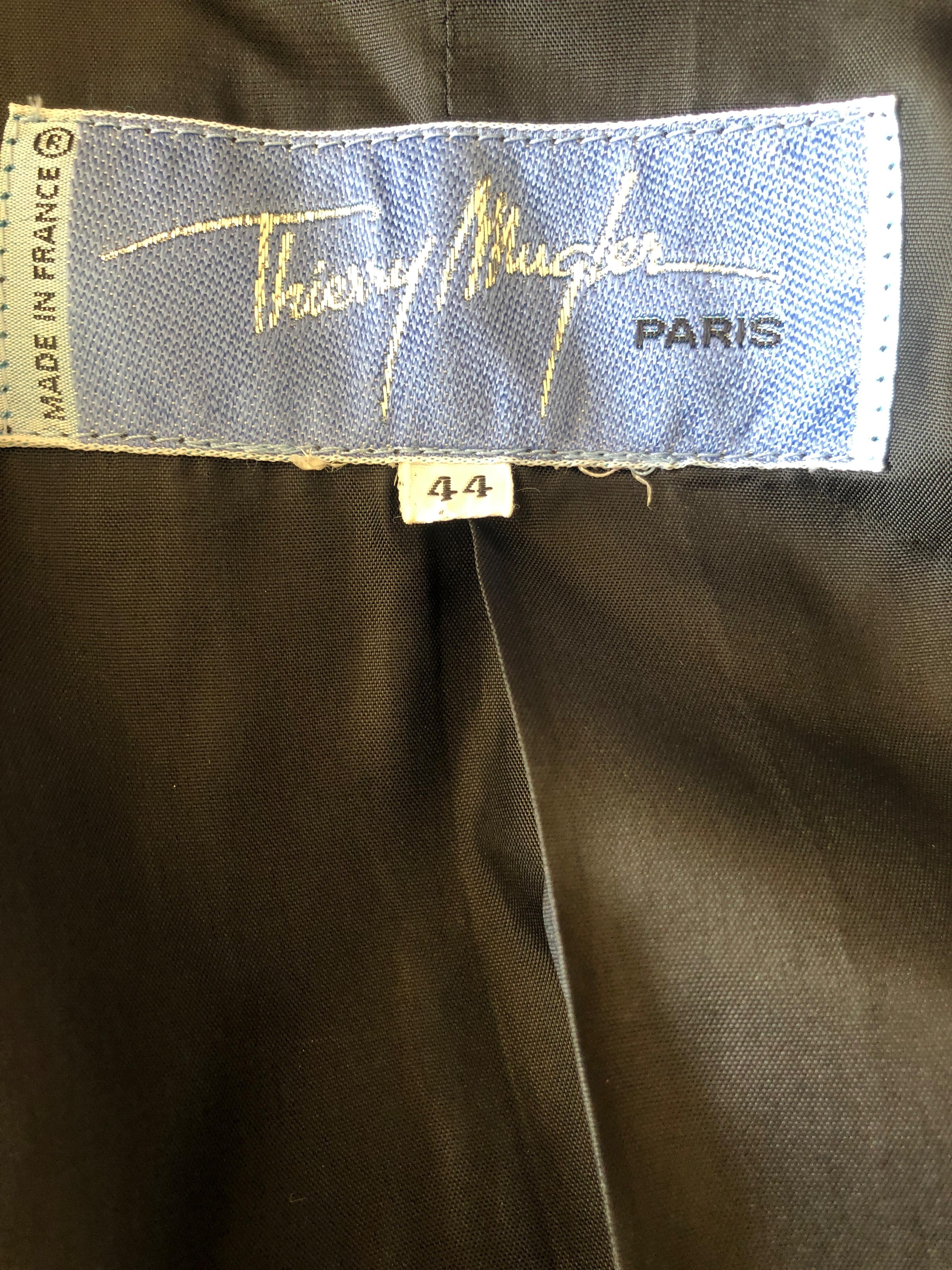 Thierry Mugler Vintage Velvet Trimmed Evening Dress For Sale 6