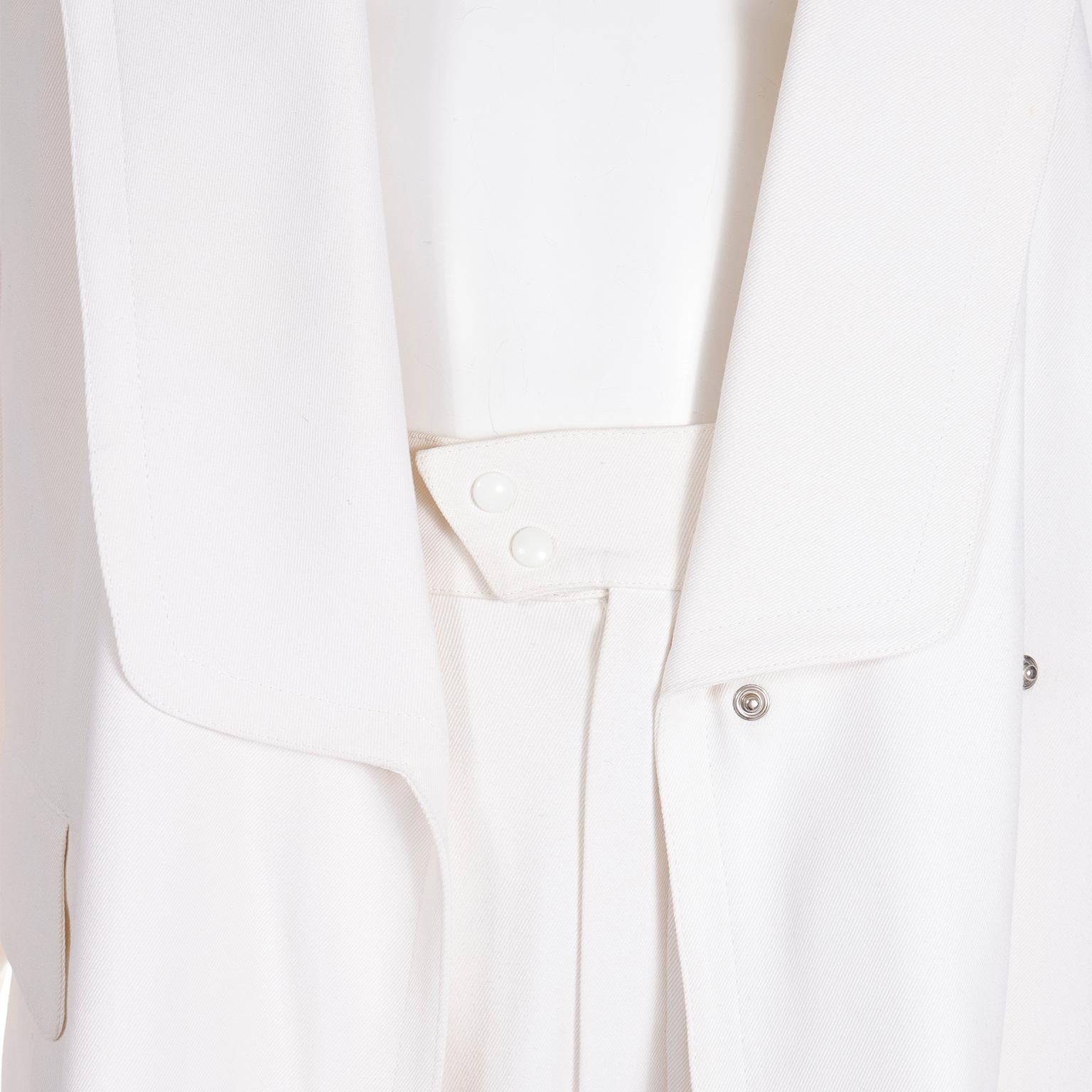 Ensemble 2 pièces veste et pantalon de costume blanc vintage Thierry Mugler  en vente 6