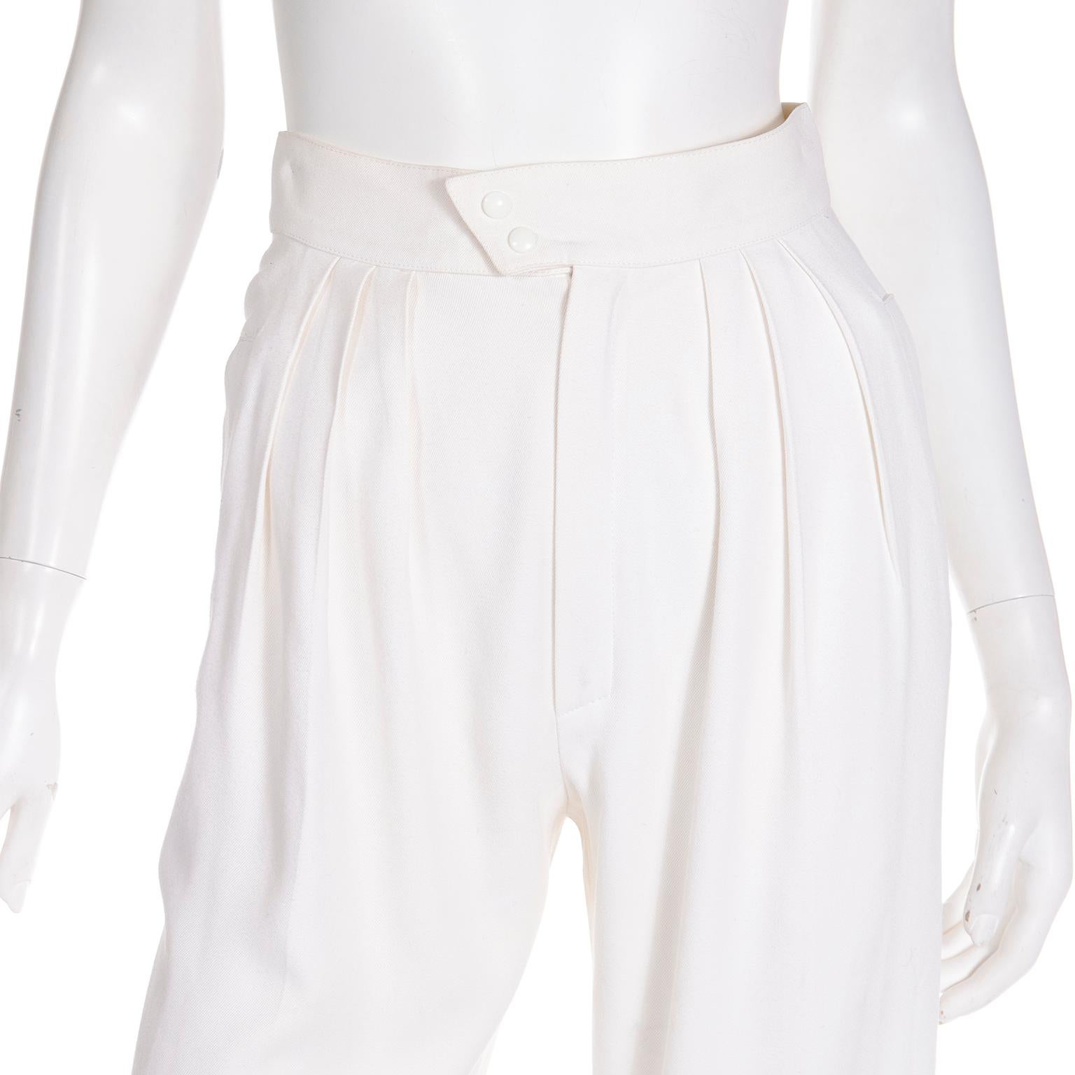 Thierry Mugler Vintage White 2 Pc Suit Jacket & Trousers Outfit  For Sale 7