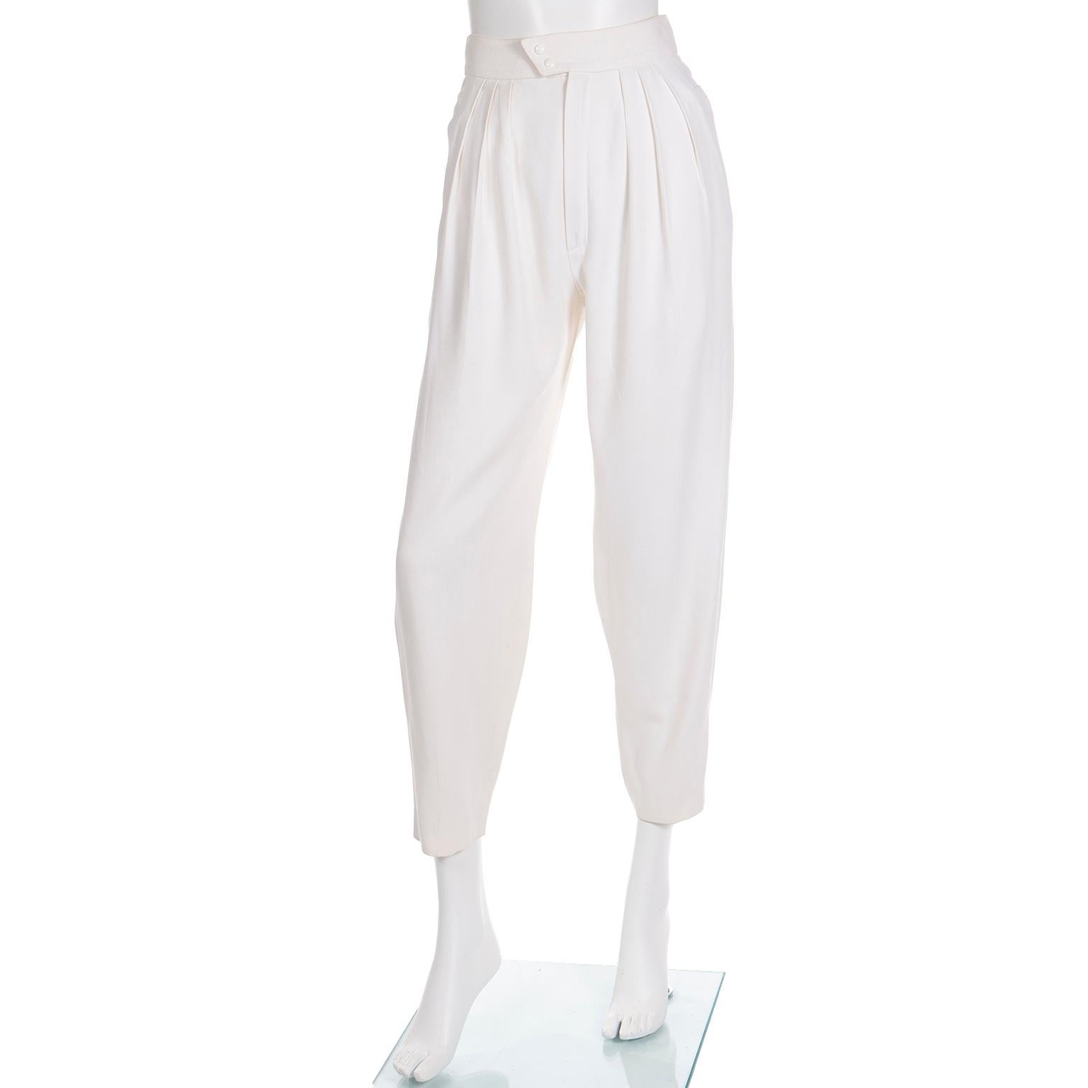 Ensemble 2 pièces veste et pantalon de costume blanc vintage Thierry Mugler  en vente 4