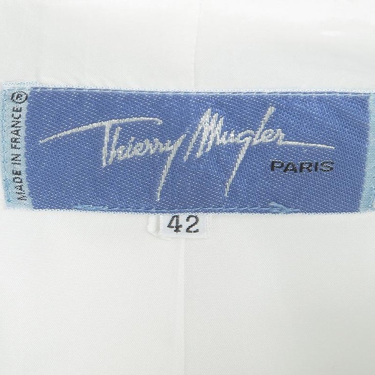 Thierry Mugler Vintage White Embellished Blazer M For Sale at 1stdibs