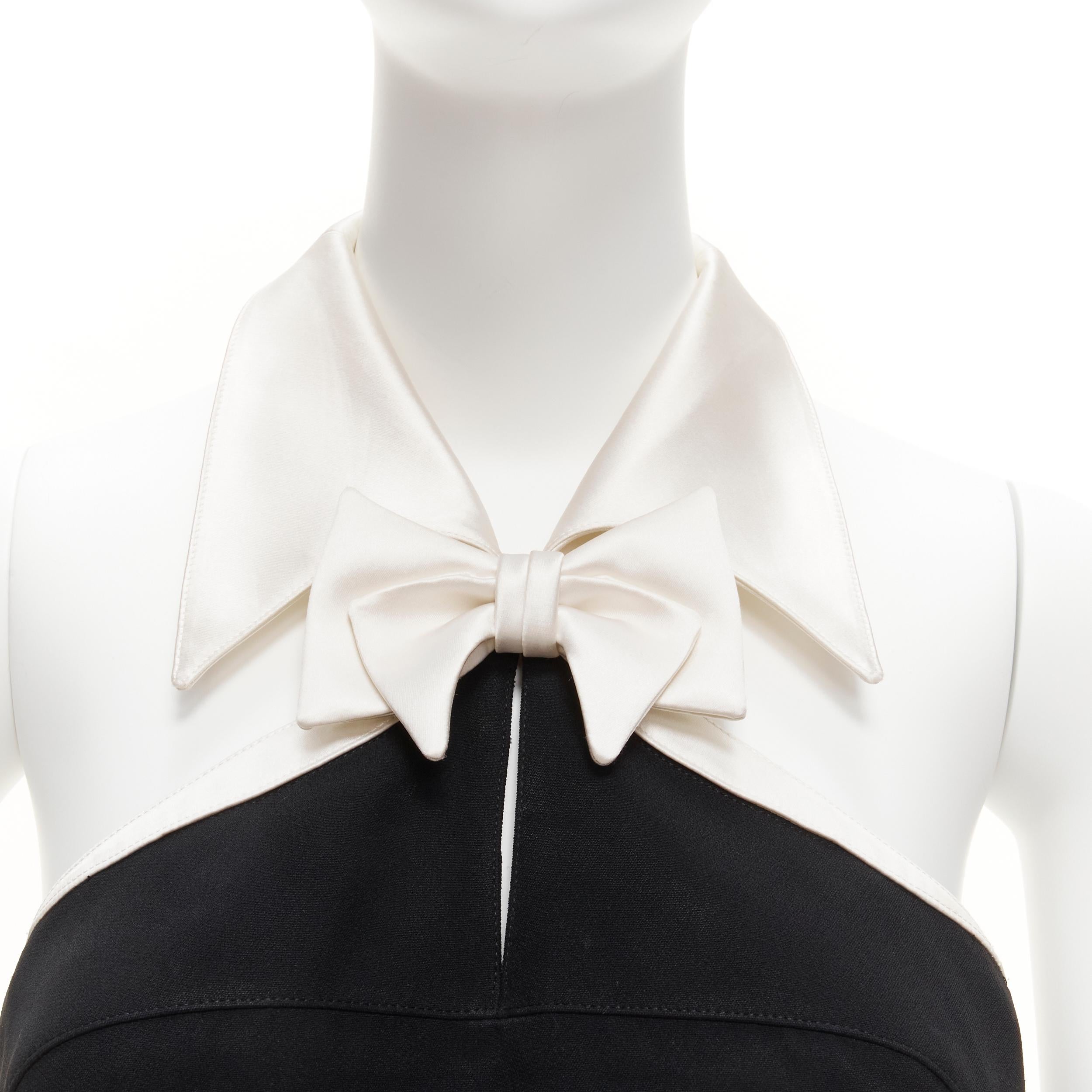 THIERRY MUGLER Vintage white Vampire halter bow collar black tux mini dress IT40 S
Reference: TGAS/C02071
Brand: Thierry Mugler
Designer: Thierry Mugler
Material: Viscose, Acetate
Color: Black, White
Pattern: Solid
Closure: Zip
Lining: Black