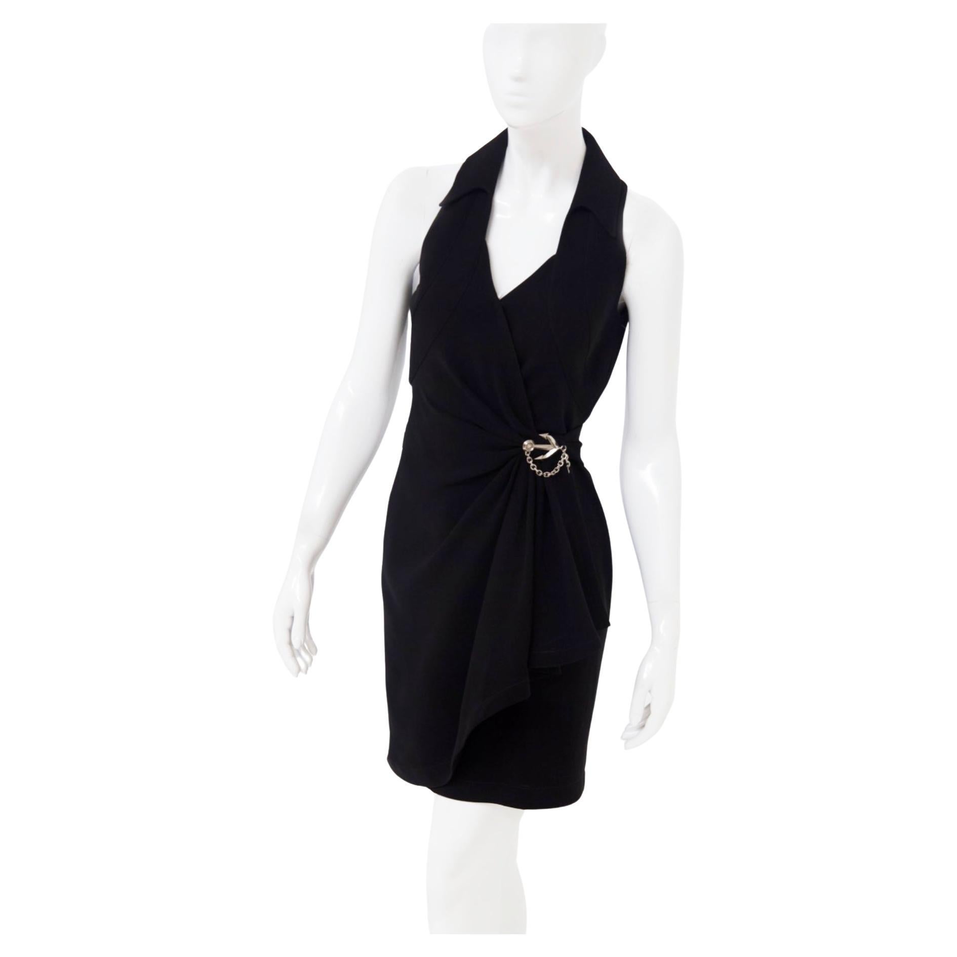Thierry Mugler Vintage Wrap Dress with Nautical Anchor