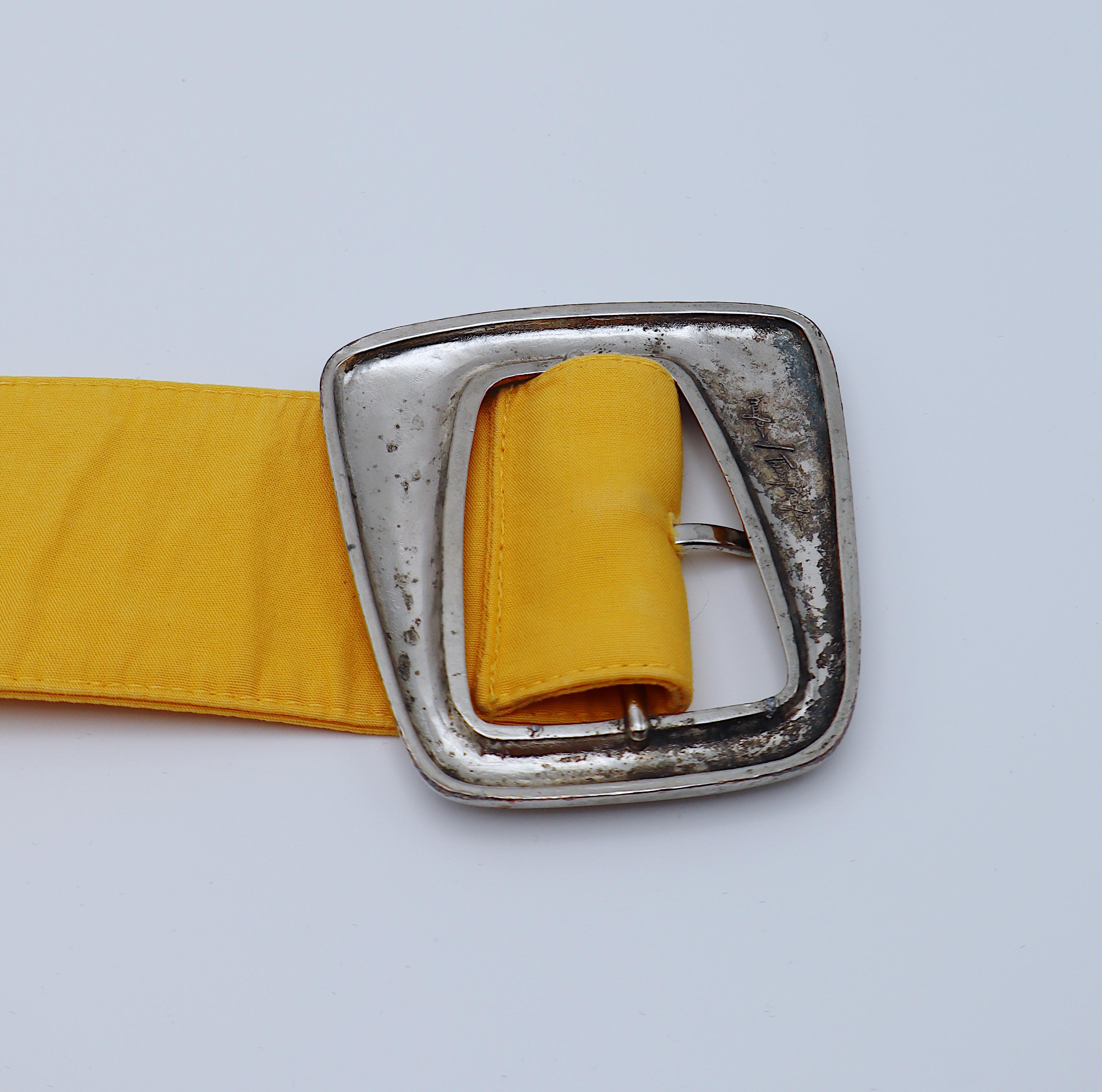 THIERRY MUGLER Vintage Gelbes Baumwollkleid US Größe 12 im Angebot 7