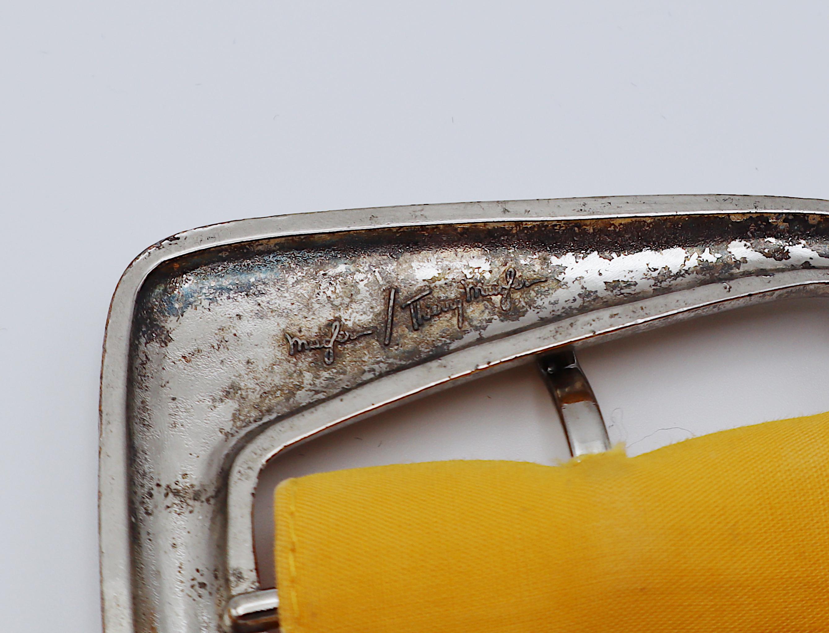 THIERRY MUGLER Vintage Gelbes Baumwollkleid US Größe 12 im Angebot 8