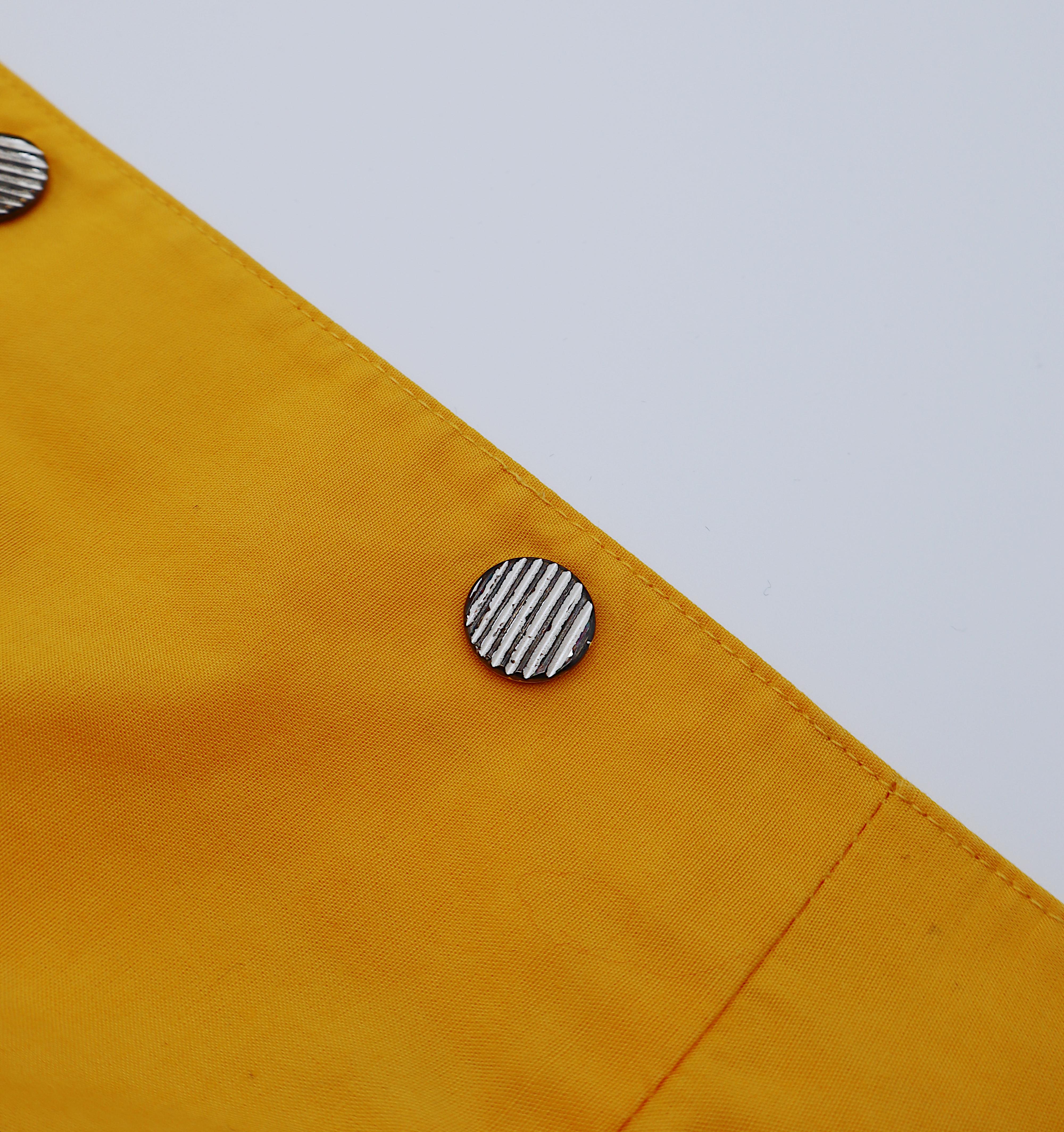 THIERRY MUGLER Vintage Gelbes Baumwollkleid US Größe 12 im Angebot 11