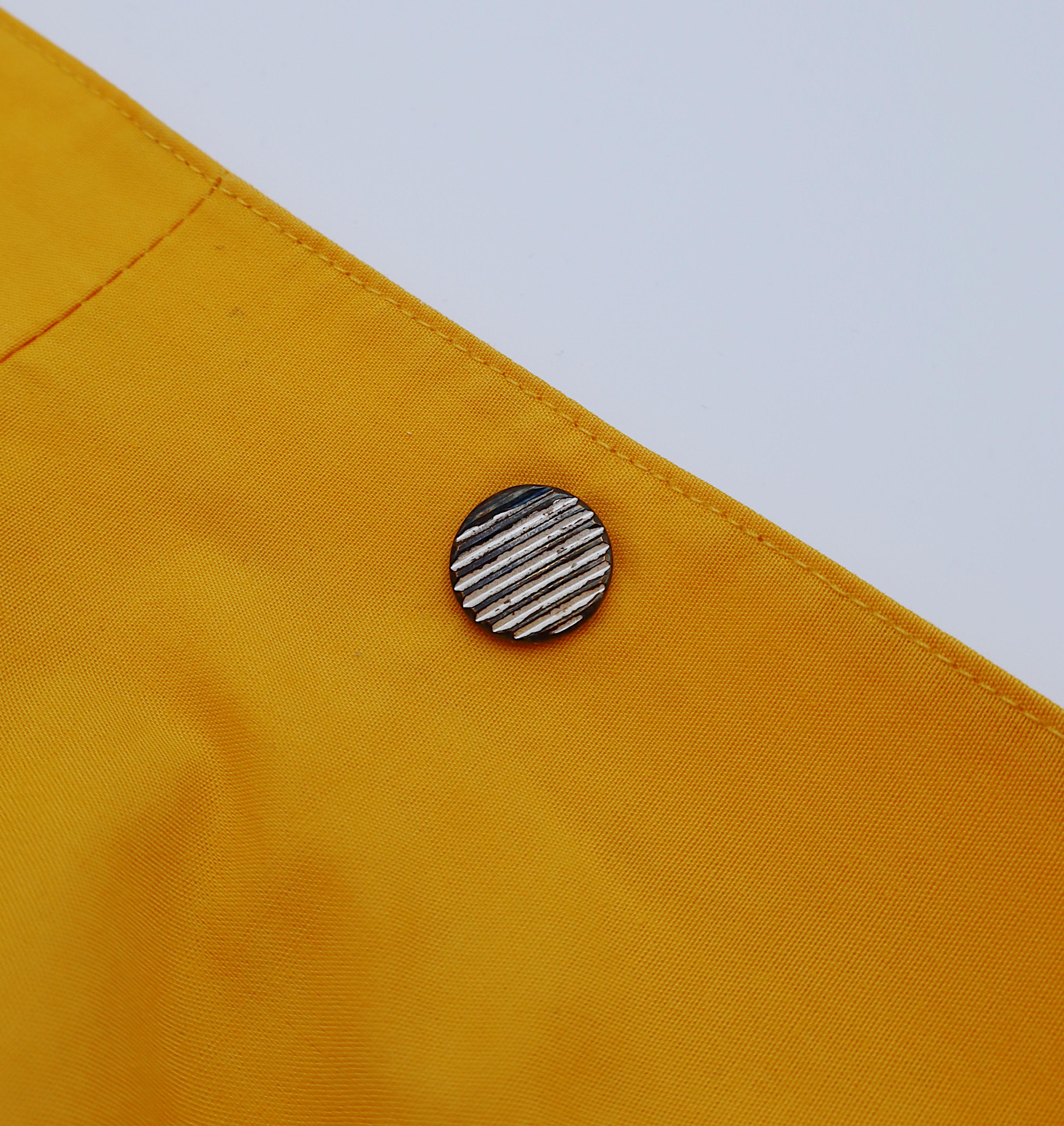 THIERRY MUGLER Vintage Gelbes Baumwollkleid US Größe 12 im Angebot 12