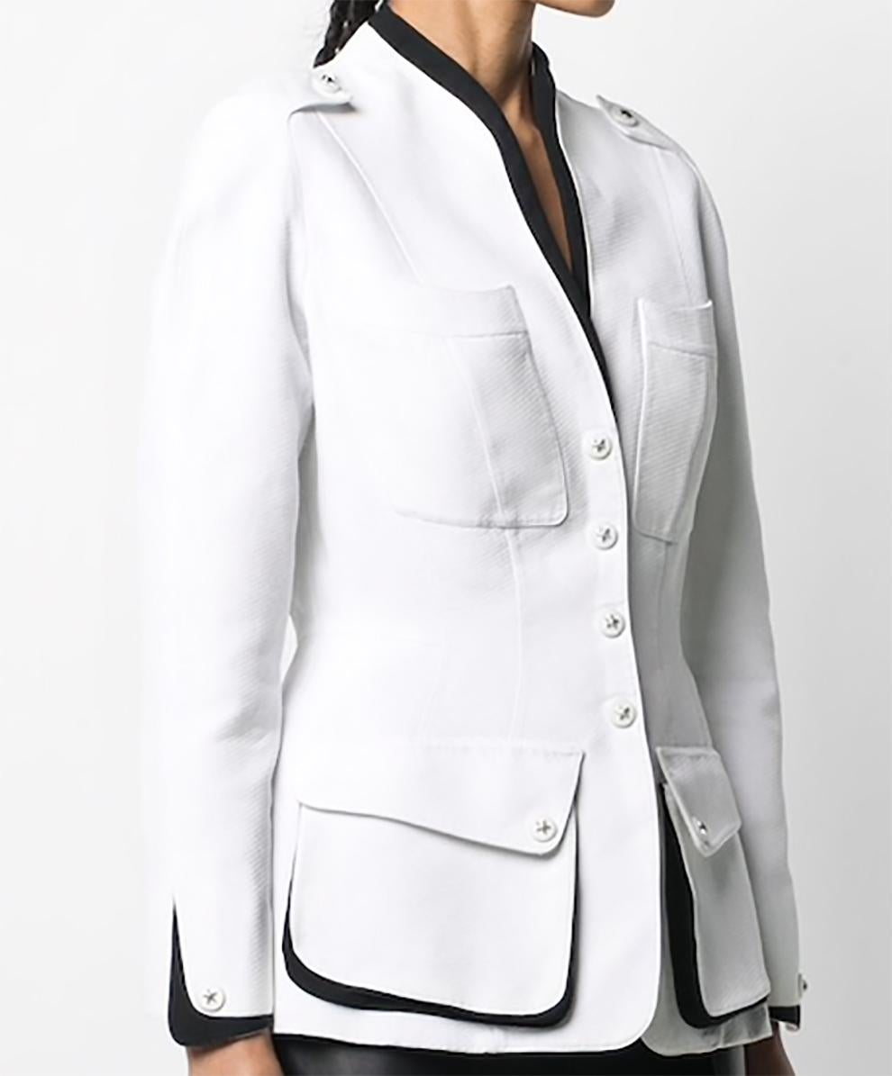 Thierry Mugler White Cotton Jacket  In Good Condition In Paris, FR