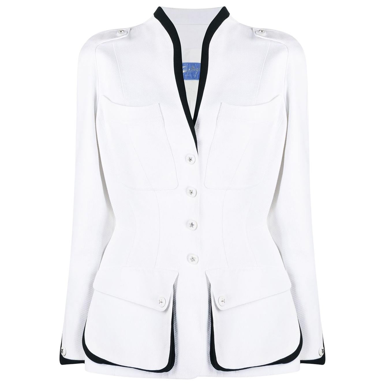 Thierry Mugler White Cotton Jacket 