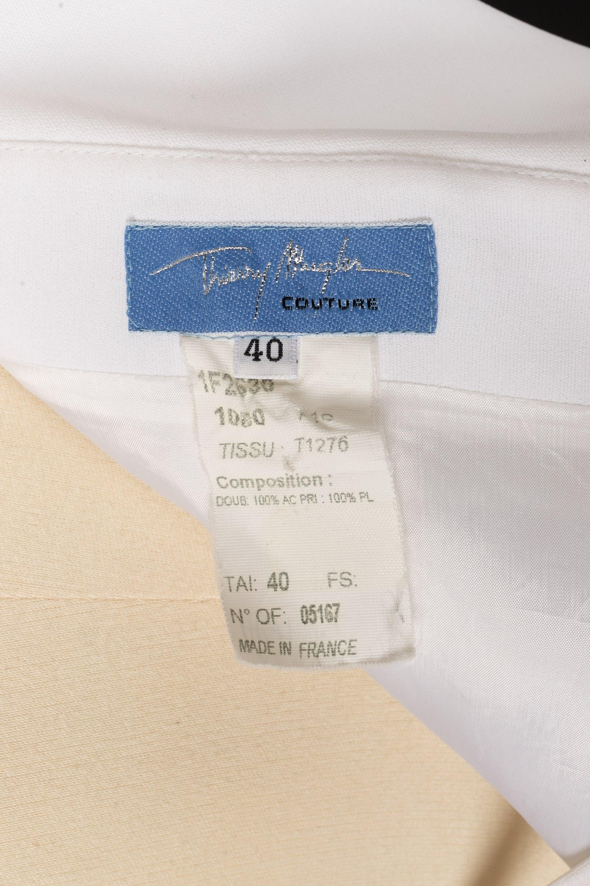 Thierry Mugler Vestido de crepé Couture Blanco en venta 1