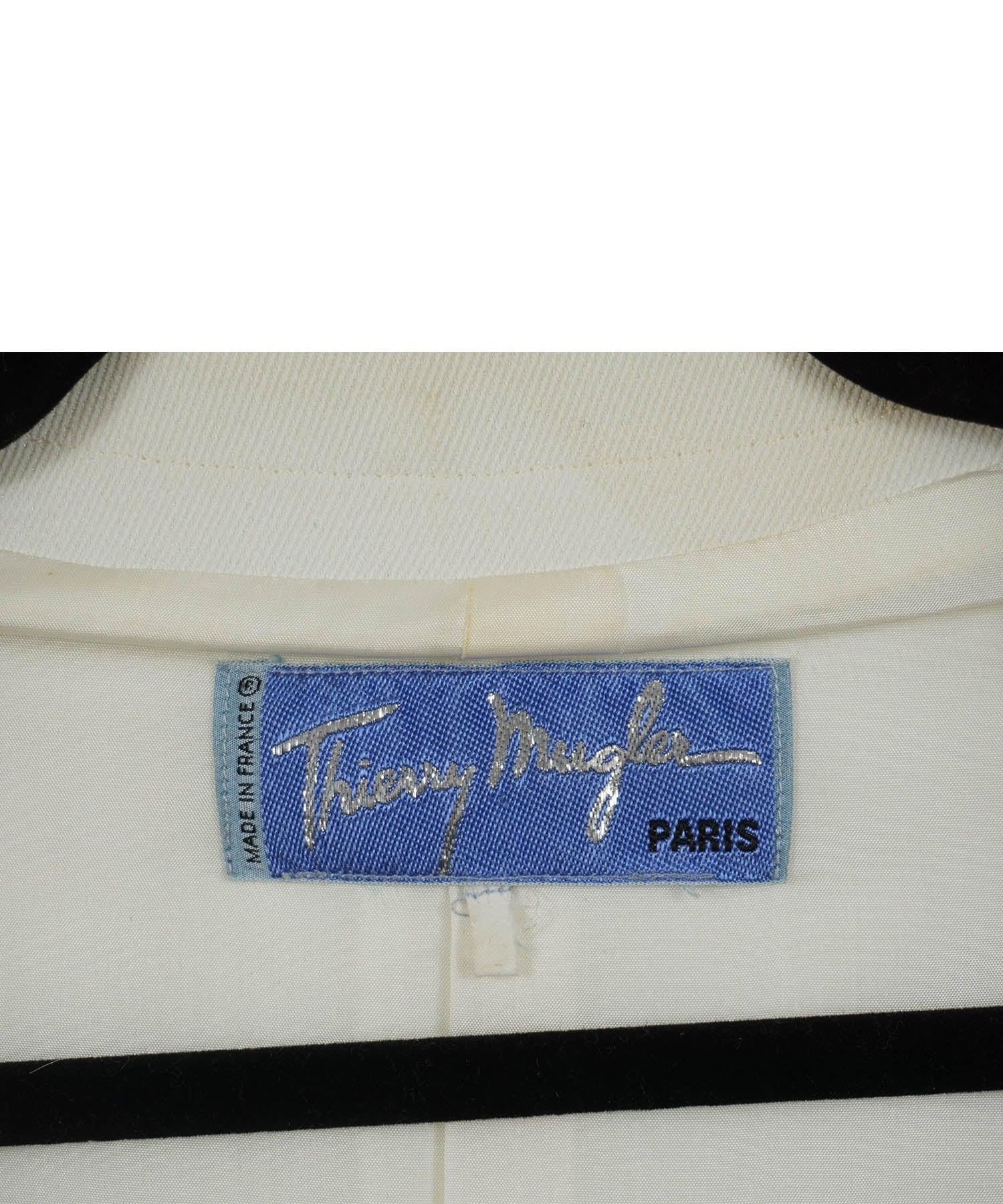 Thierry Mugler White Vintage Hourglass Logo Star Blazer 1990's Era For Sale 2