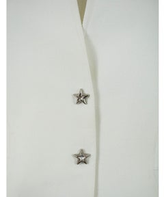 Thierry Mugler White Vintage Hourglass Logo Star Blazer 1990's Era