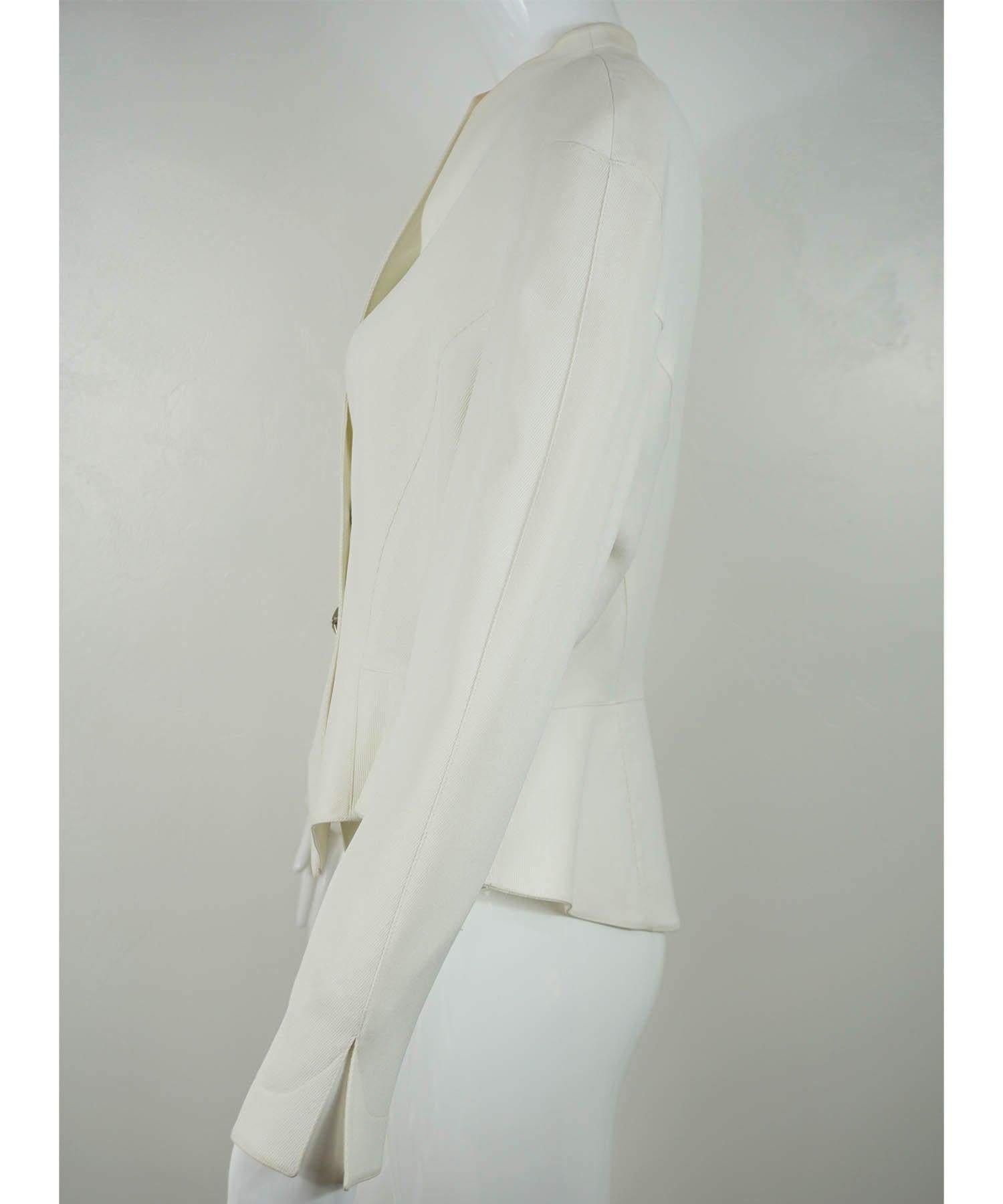 Thierry Mugler Weißer Vintage Sanduhr-Logo-Stern-Blazer mit Sternmotiv 1990er Jahre Damen im Angebot