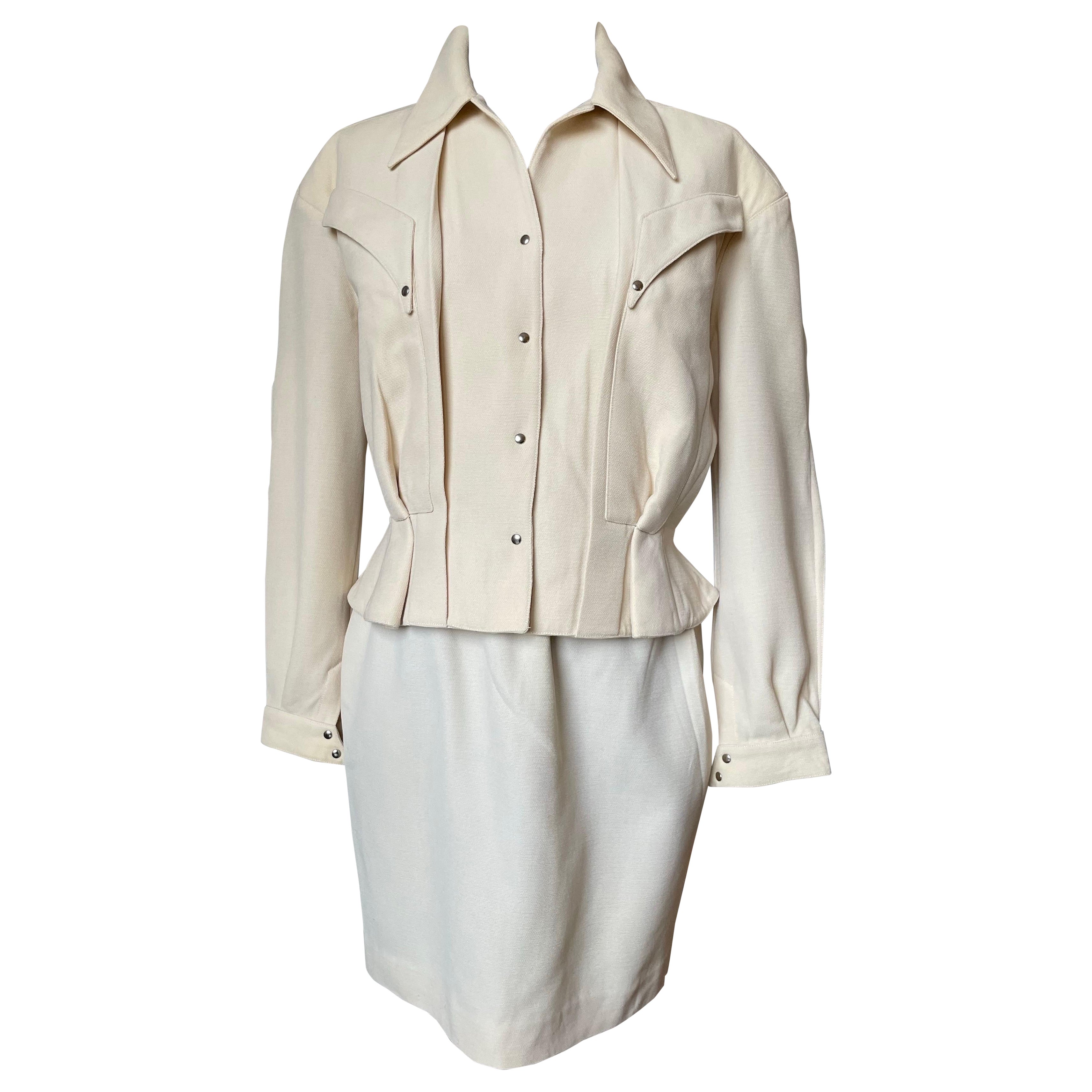 THIERRY MUGLER Wool vintage suit For Sale