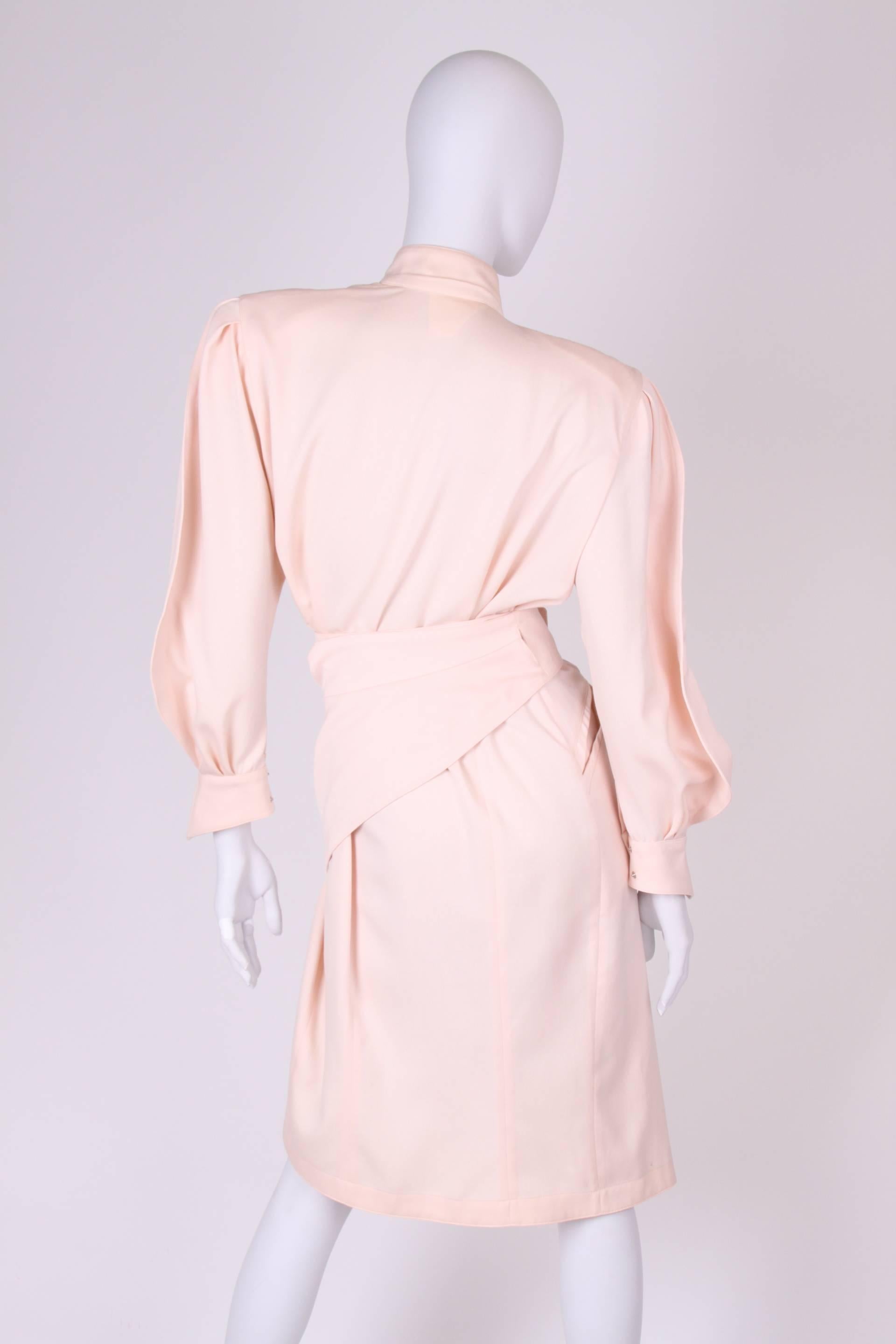 Pink Thierry Mugler Wrap Dress - salmon pink