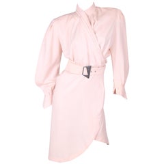 Thierry Mugler Wrap Dress - salmon pink