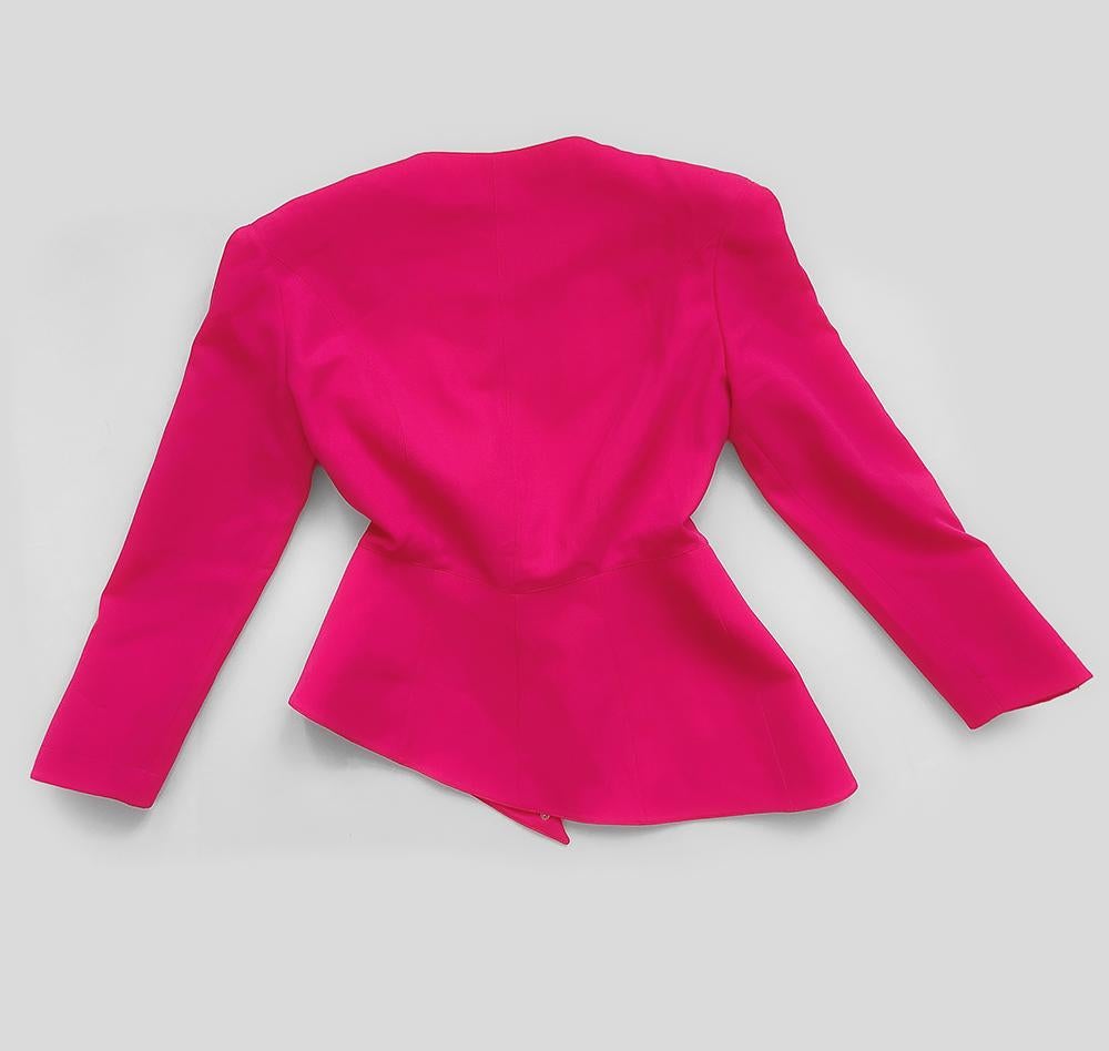 TheThierry Mugler Blazer « Les Infernales » en zigzag rose 1988 1989 en vente 4