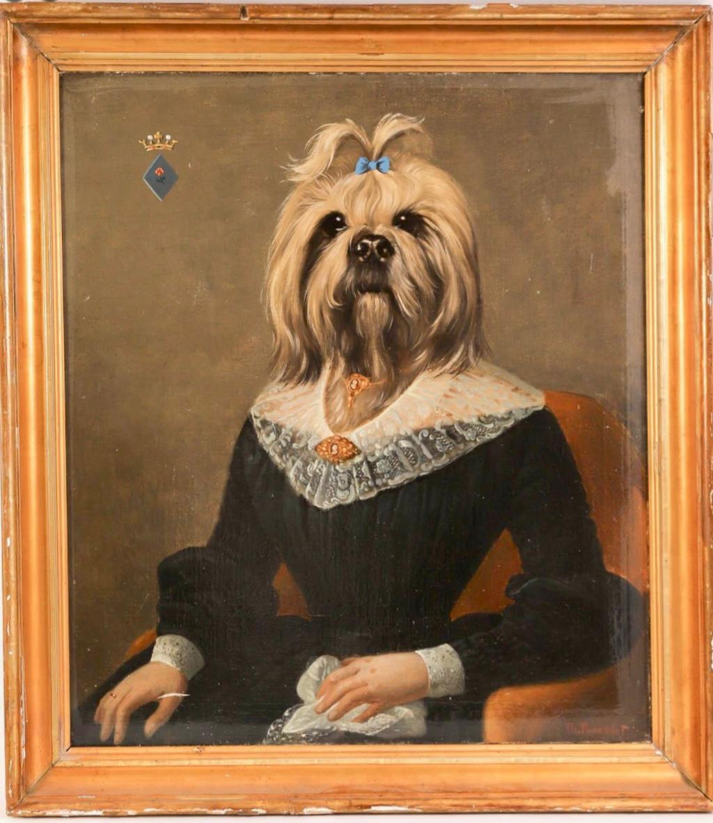 Thierry Poncelet Ritratto di Yorkshire Terrier come signora in vendita 3